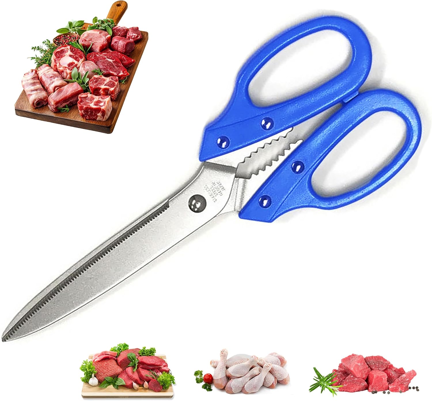 Multipurpose Kitchen Shears Heavy Duty Japan Tanaka Scissors Diamond Cut Stainless Steel 타나카 방산시장 강주은 주방가위 깡스가위(Black)