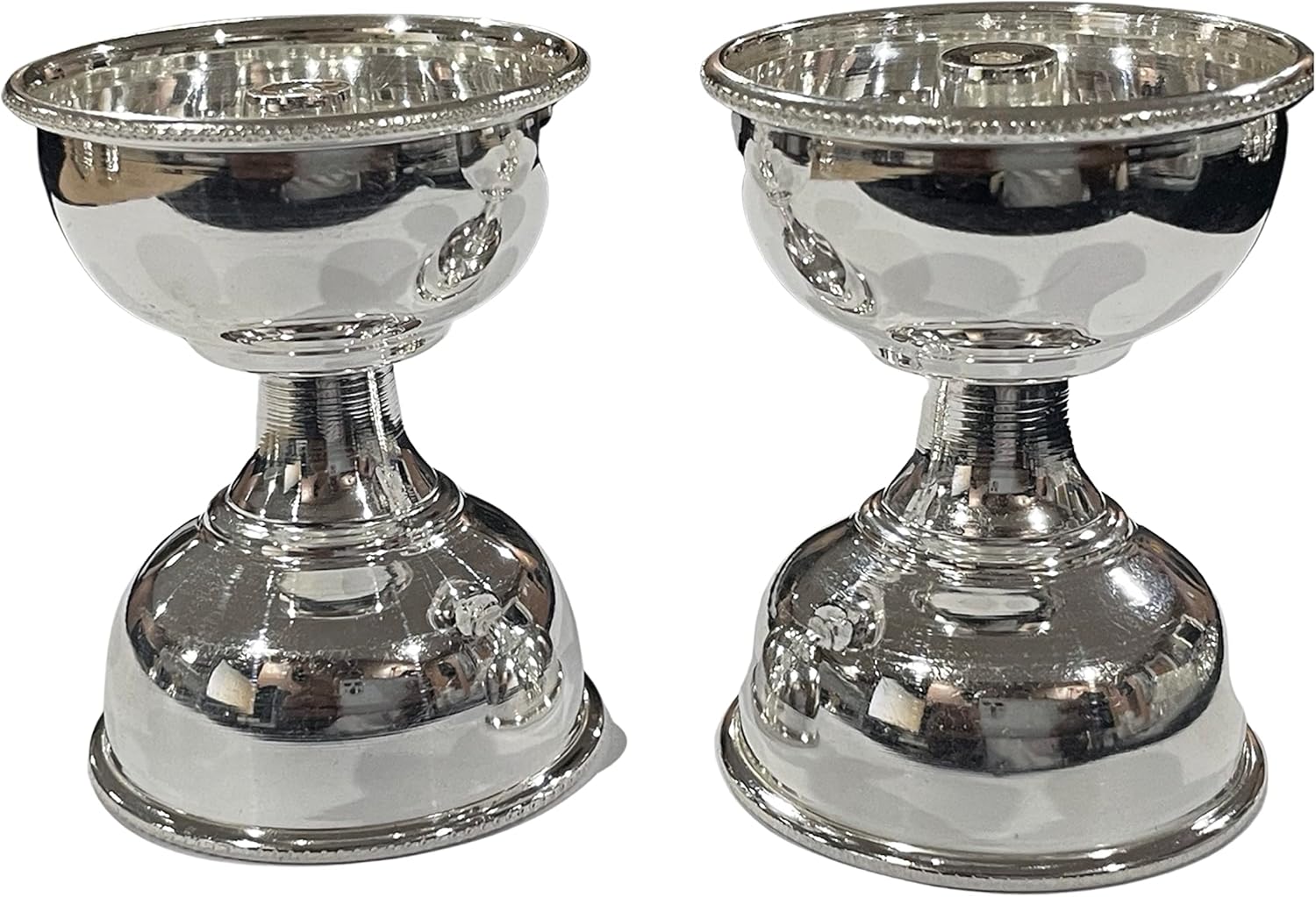 925 Sterling Silver Hallmarked 30ml Capacity Akhand Deepak (Diya) Pair