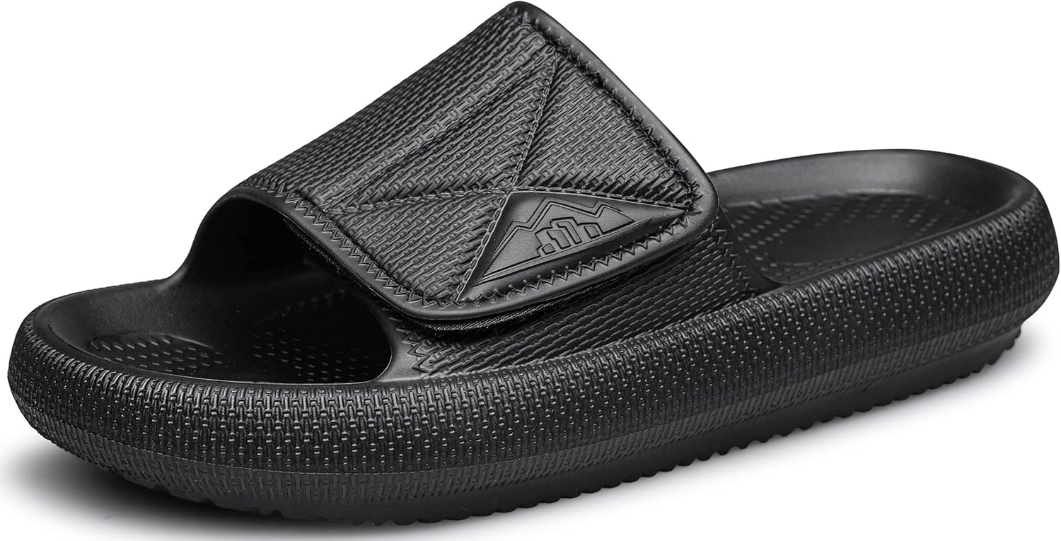 CUYIOM Women's Thick Sole Slide Sandals Cloud Slippers For Men Cushioned Bathroom Sandals Adjustable Pillow Slippers