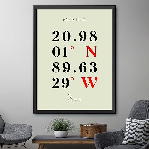 Miniatura 4 de Mapa de Mérida, México, Coordenadas Multilíneas de Colores (12x16)