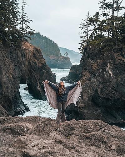 Miniatura 5 de Teema Toalla de playa turca grande, 100% algodón turco, sin arena, secado rápido, versátil y multiusos, The Labyrinth (bronceado)