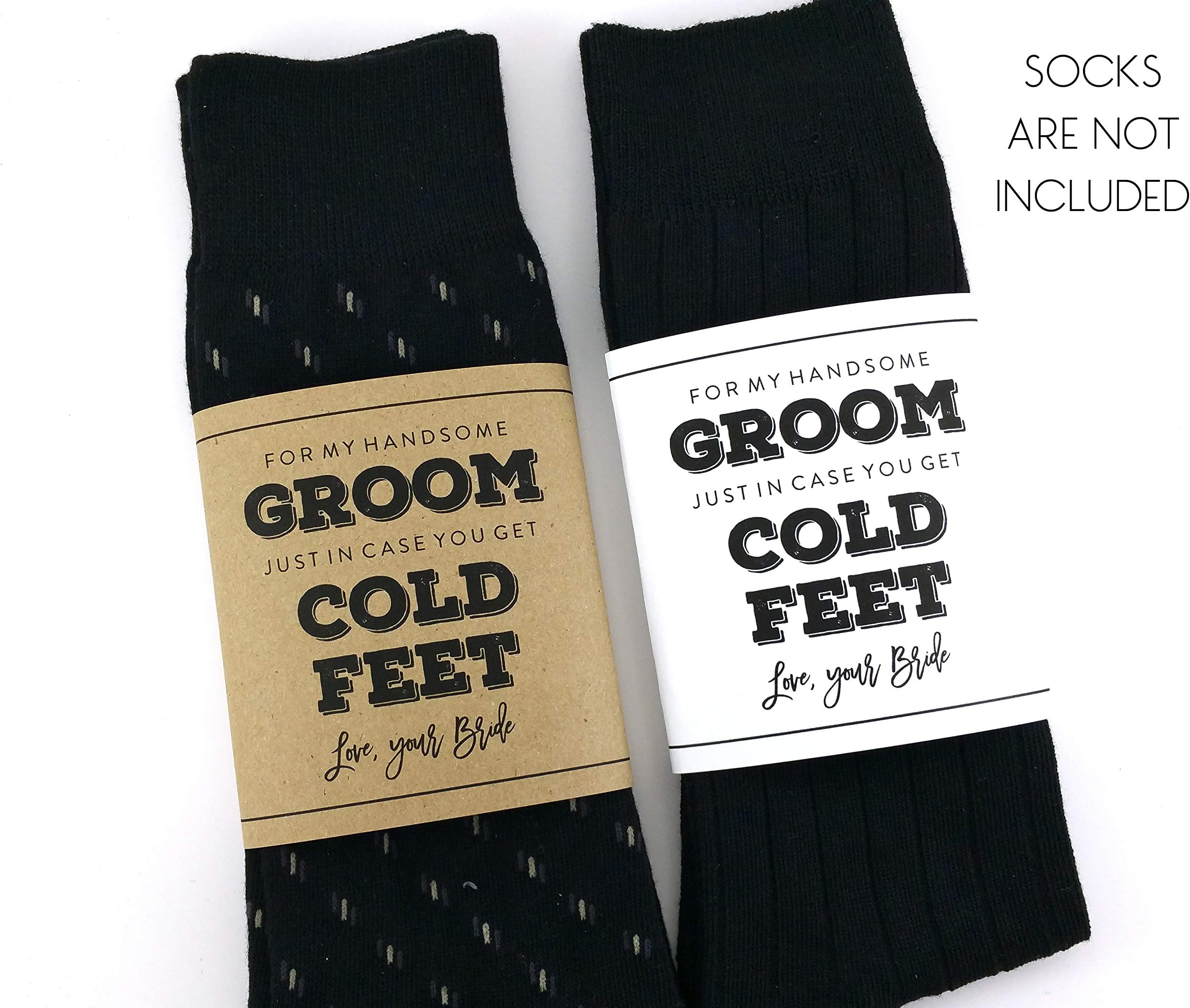 Cold Feet Sock Wrapper, Groom Gift, Wedding Socks Wrapper, Wedding Socks Label (SOCKS NOT INCLUDED)