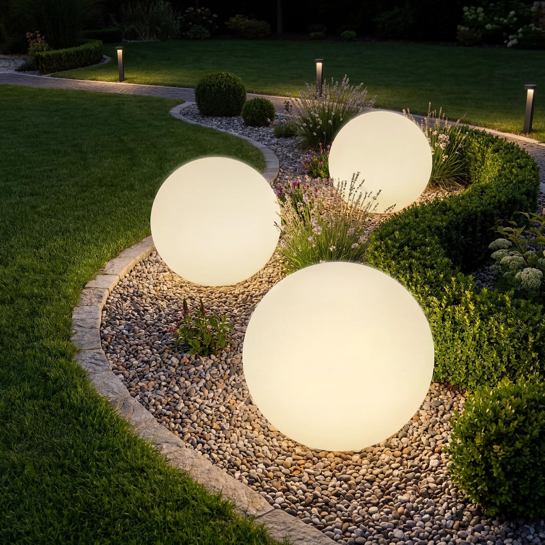 tectake® Bola de Led con Mando y Luz Nocturna Ø 50 x 50 cm, Luces Led Habitacion para Decoracion Hogar y Jardin, Luces Terraza, Iluminación Jardin, Lampara Exterior, Decoración Habitación