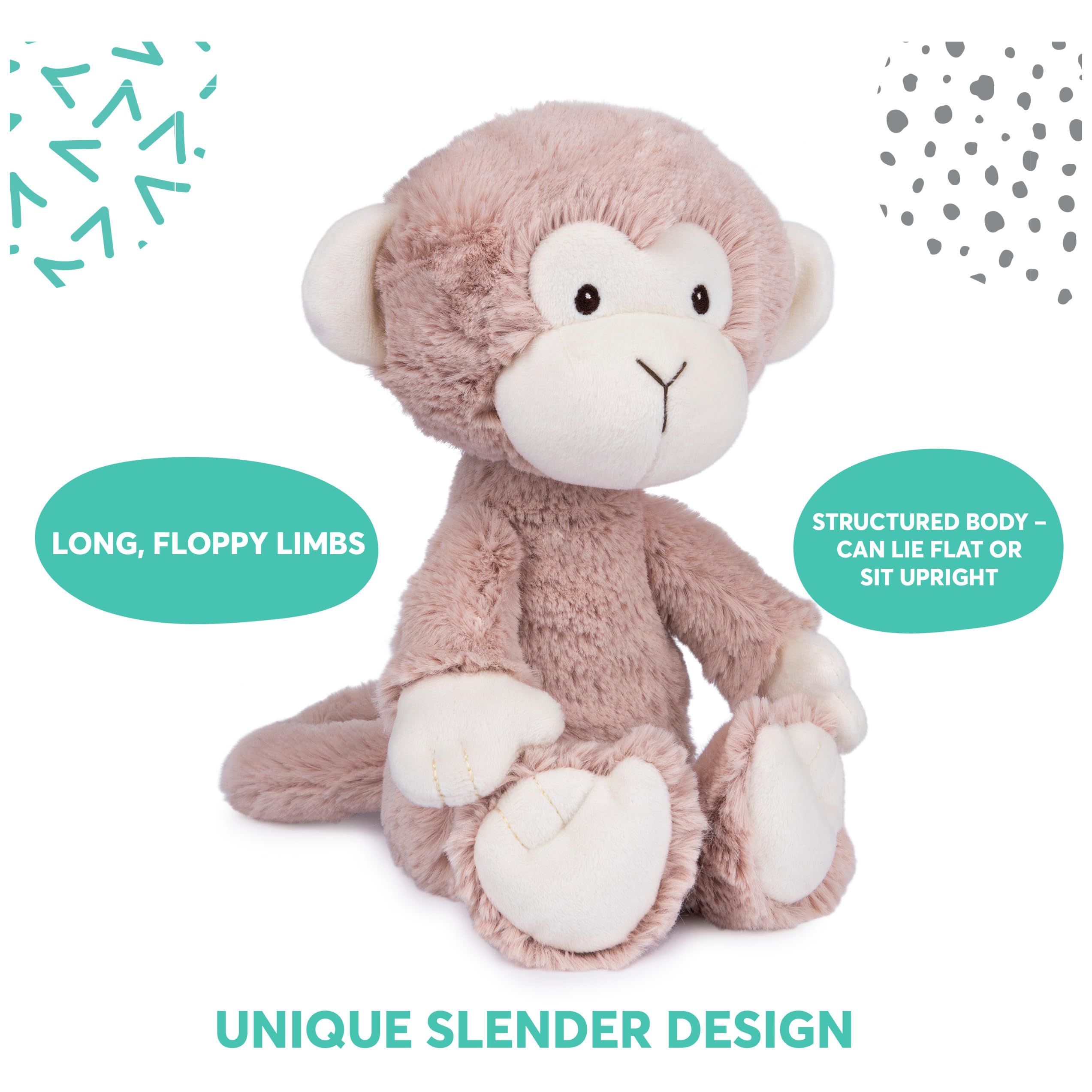 GUND Baby Lil' Luvs Collection Micah Affe Premium Plüsch Stofftier für Babys, Braun/Creme, 30,5 cm