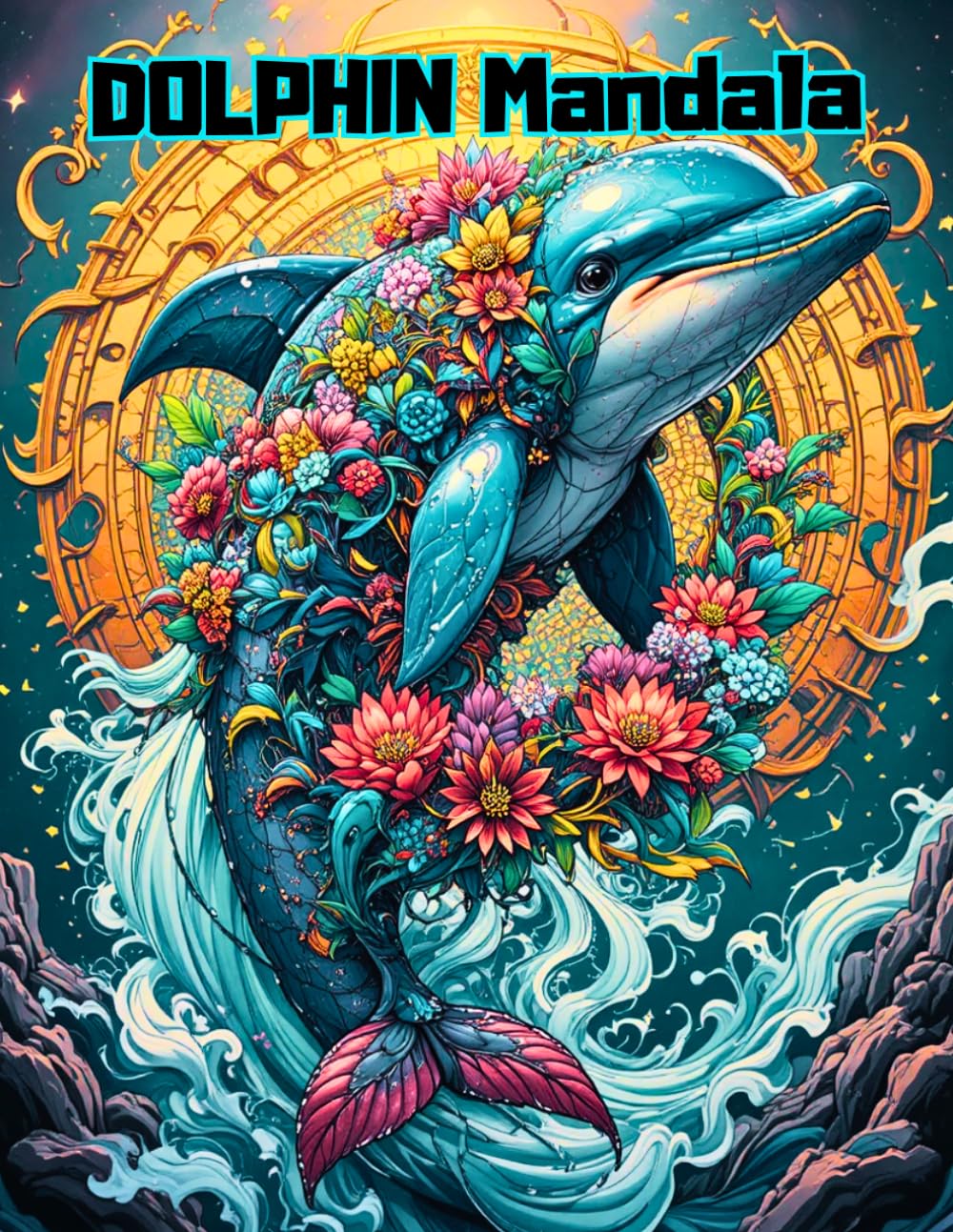 Serene Dolphins Mandala Coloring Book for Adults: Detailed Ocean Animal Designs for Art Therapy