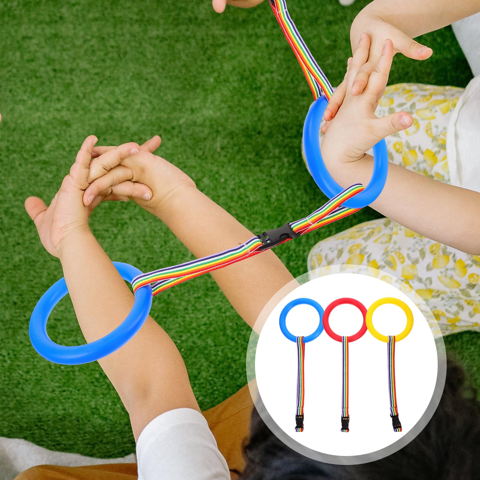 Vaguelly Corde De Marche Anti-Perte Pour Enfants 3 Pièces Poignées Confortables Sécurité Garderies Maternelles Sorties Extérieures