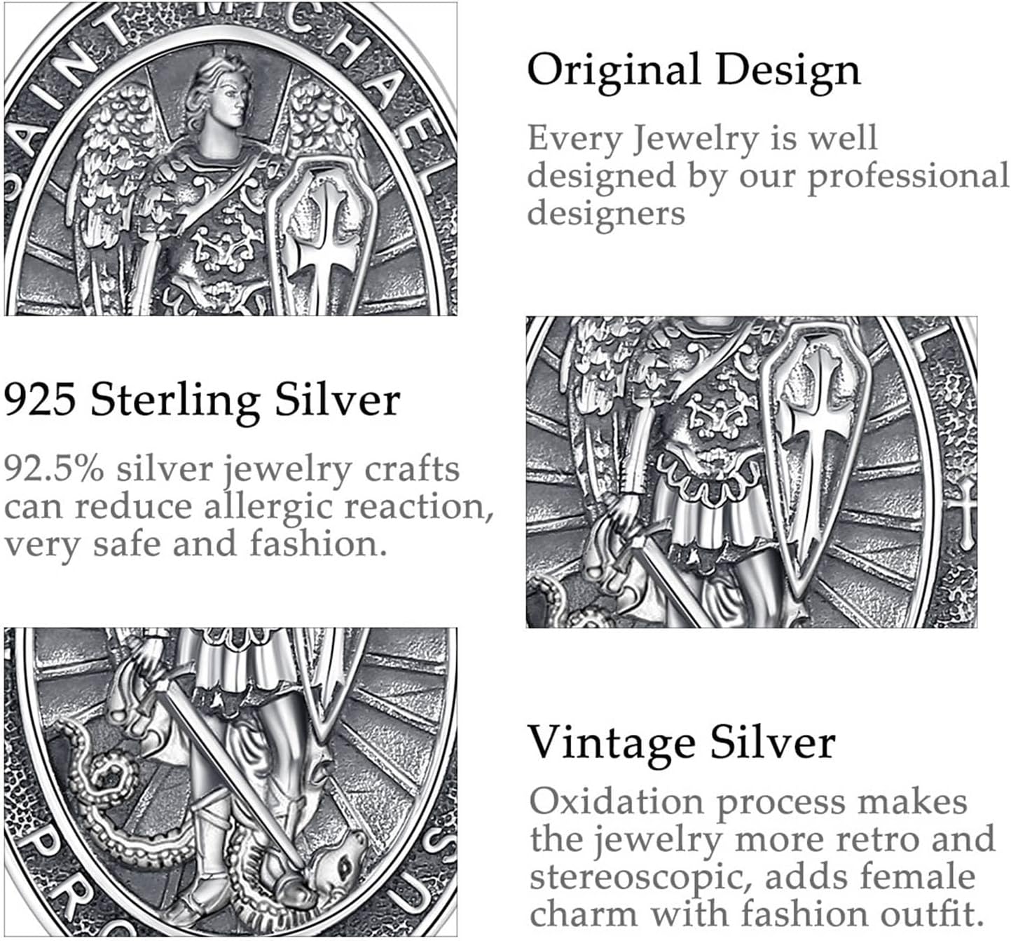 INFUSEU Unique Religious Gifts for Men Women, St. Michael/St. Christopher/St. Benedict/Virgin Mary Pendant Necklaces - Image 9