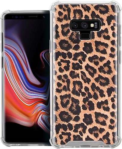 Funda protectora compatible con Samsung Galaxy Note 9, claridad máxima, delgada, transparente, de poliuretano termoplástico (leopardo)