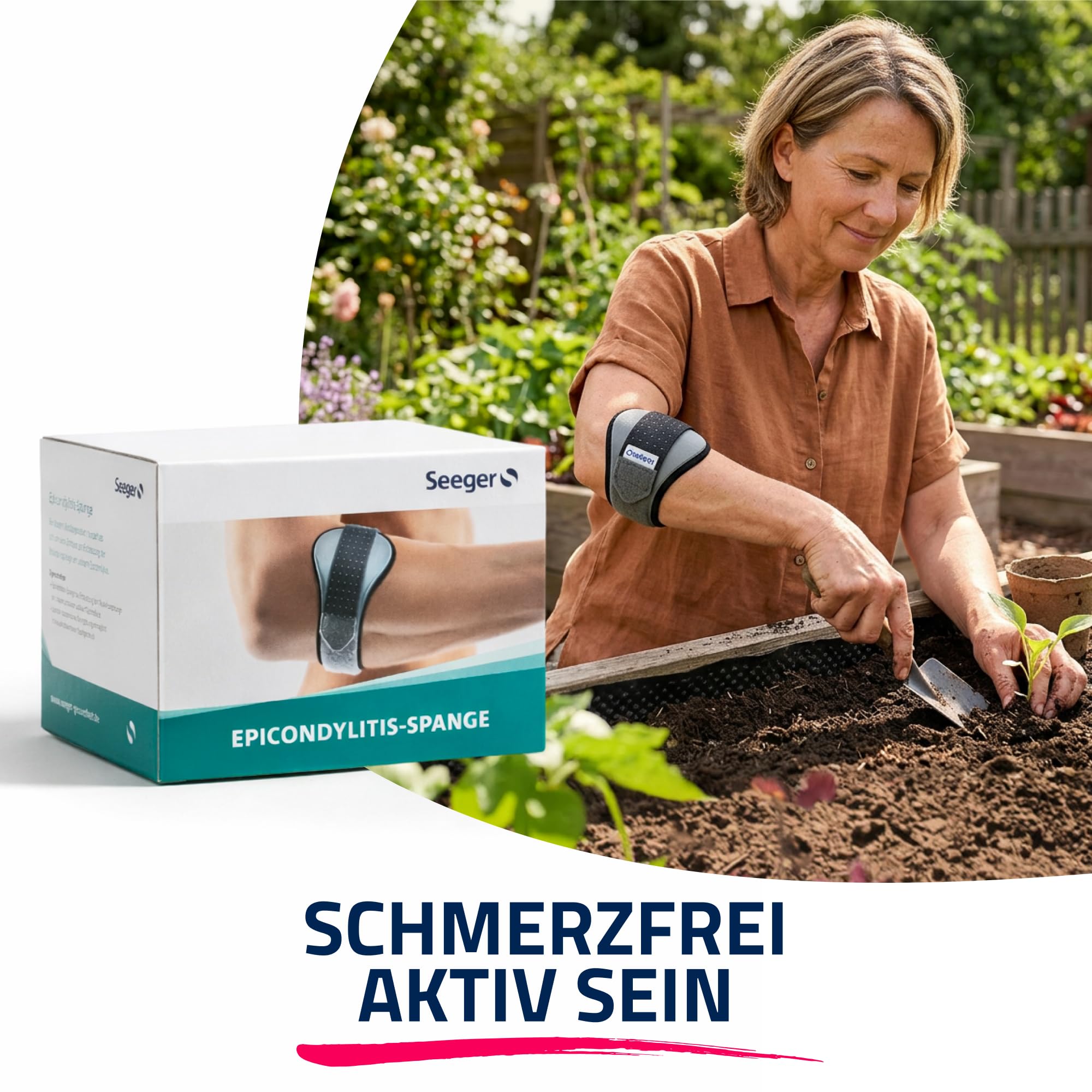 Seeger Medizinische Epicondylitis-Spange – Tennisellenbogen-Bandage für Golferarm & Schmerzen, Stützend & Entlastend | Für Herren & Damen, Rechts & Links, Perfekt für Kraftsport & Gym (Gr.4)