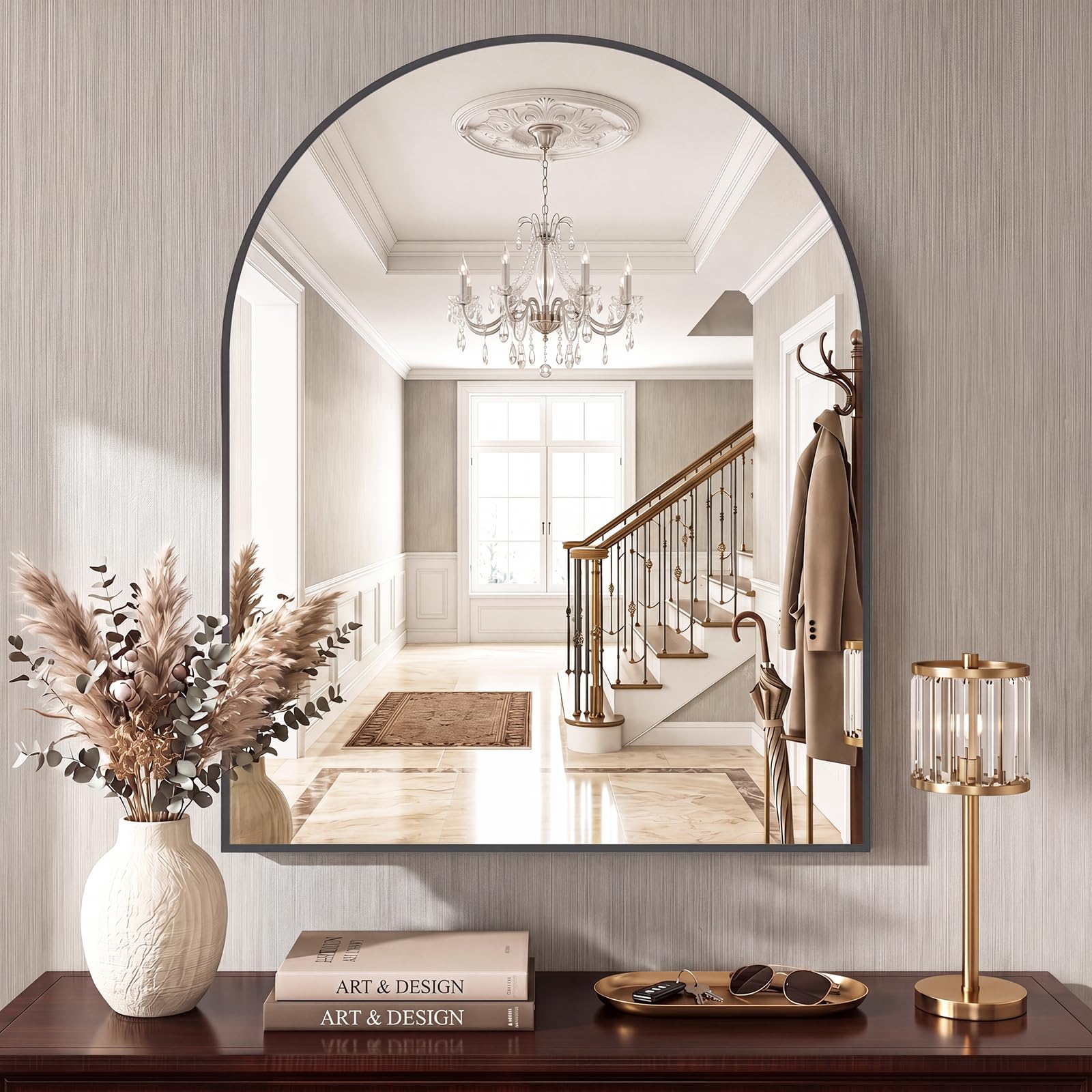 Sweetcrispy 30"x40" Arched Bathroom Mirror, Bathroom Mirrors for Over Sink