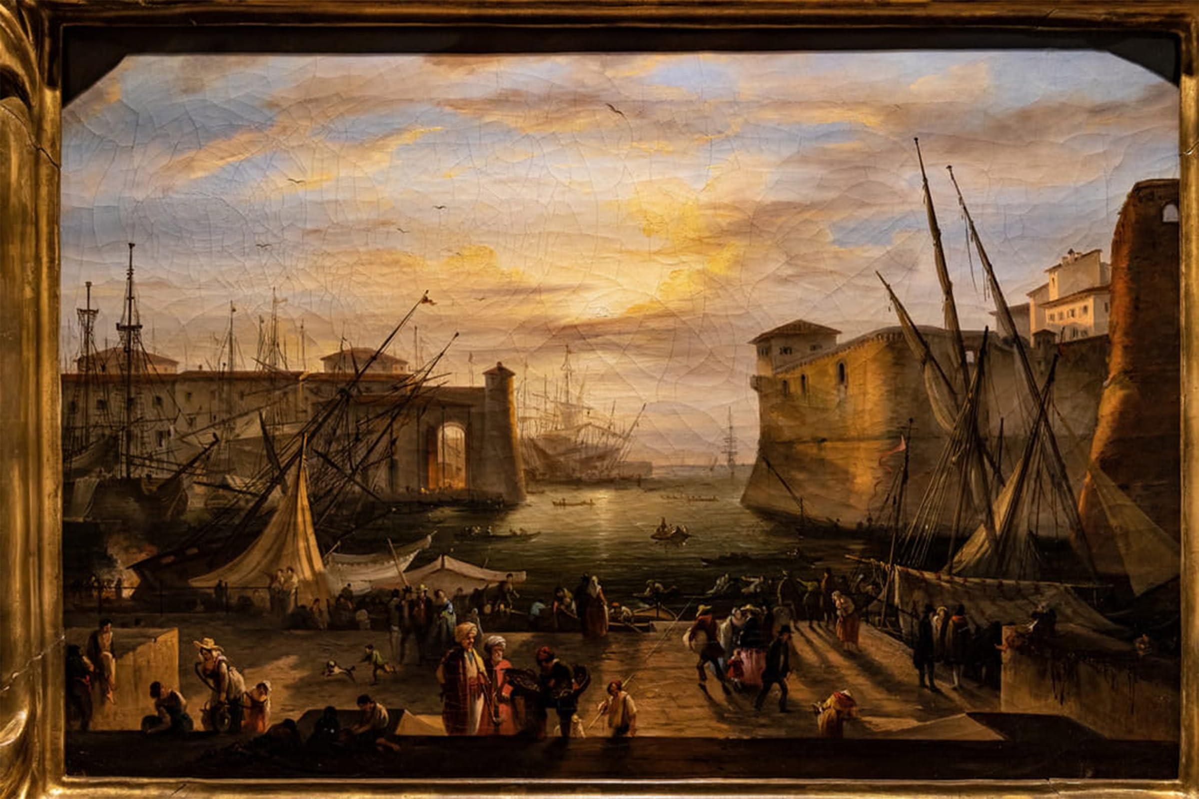 POSTERIIk Famous Modern Artwork Art Mural the Livorno and the Medici Fortress in the by Famou Painter Oil Paintings Pictures for Home Decor 60x90cm
