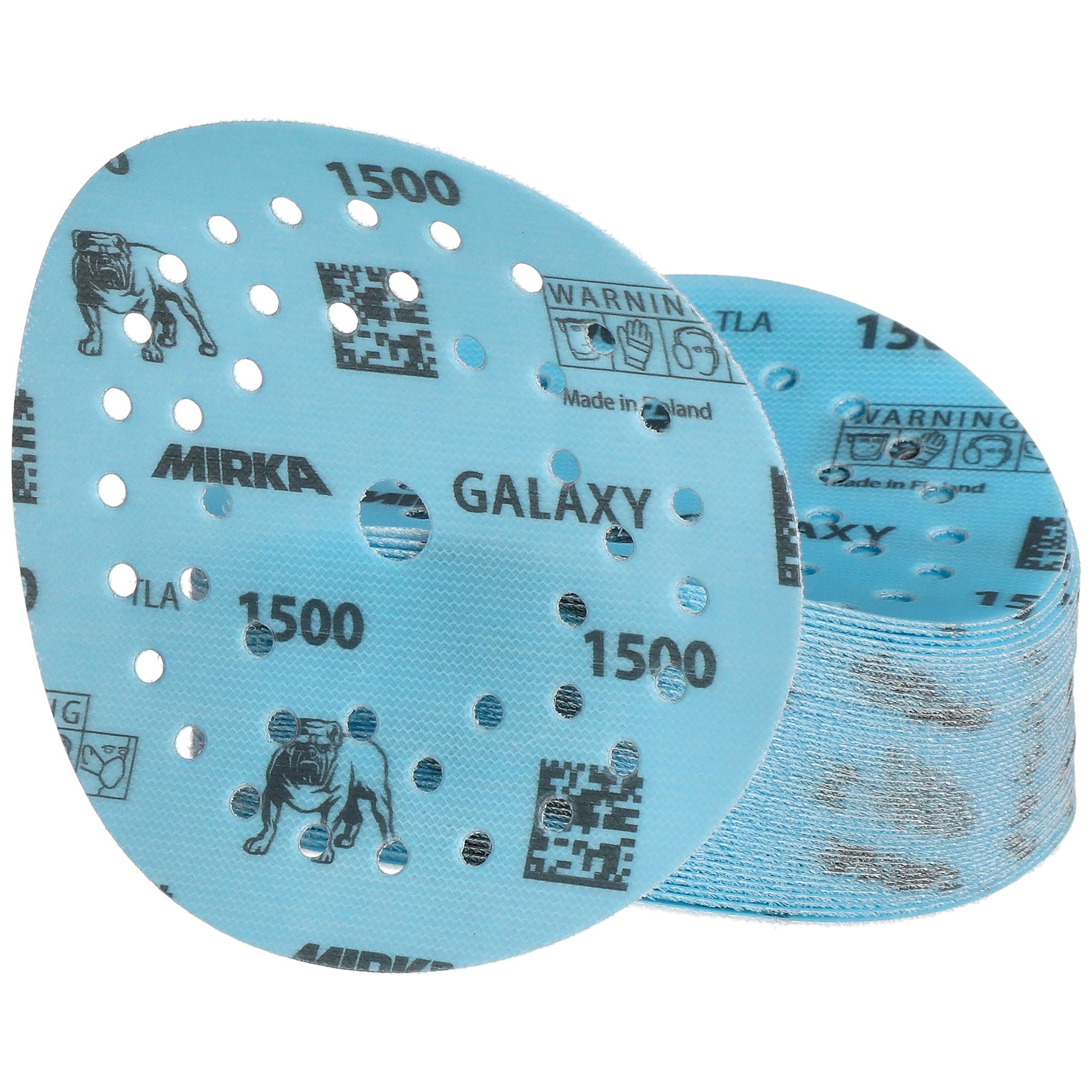 Mirka Galaxy carta abrasiva epossidica 125mm a strappo grana 1500 per la levigatura di resina epossidica, legno, epossidica, rivertable 50 pz. dischi abrasivi