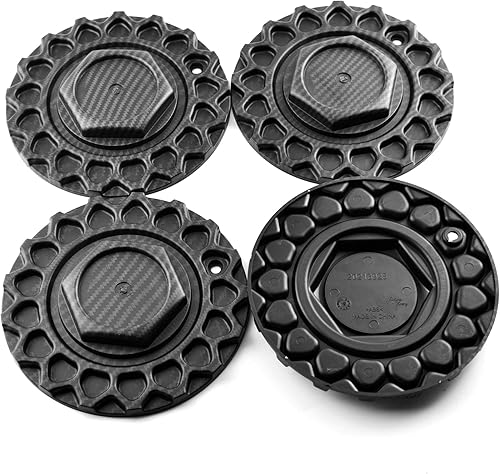 Miniatura 3 de Juego de 4 tapas centrales de rueda RS Style 5 de 6.614 in (6.61 pulgadas) de fibra de carbono para rueda #09.24.08#247L169#135S170