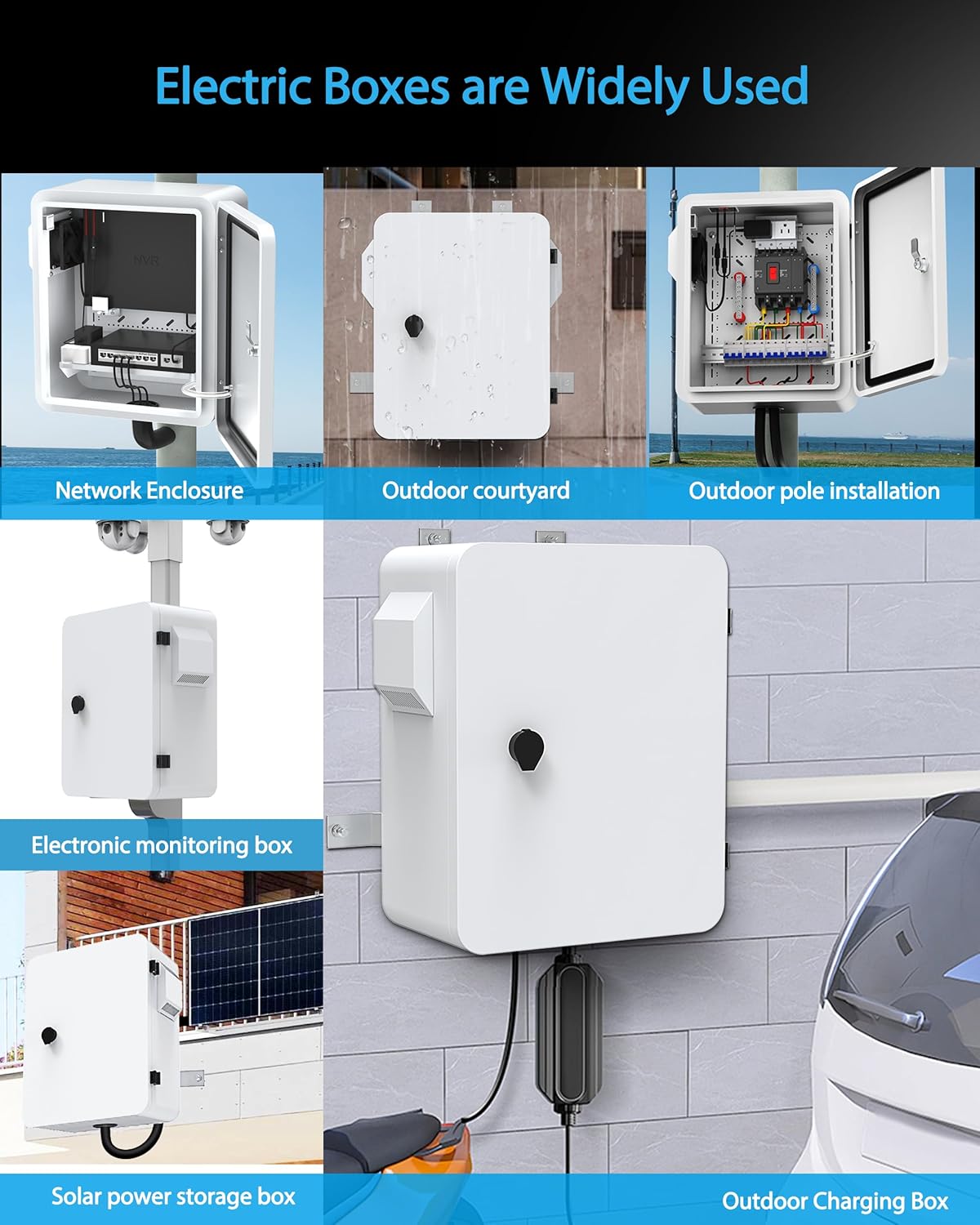 Outdoor Electrical Box with Thermostat and Fan, Precise Temperature Control 0.1°F, IP65 Water Resistant Rating, Galvanized Steel, Aluminum Rear Beam(17.7" x 13.8" x 7.9") - Image 8