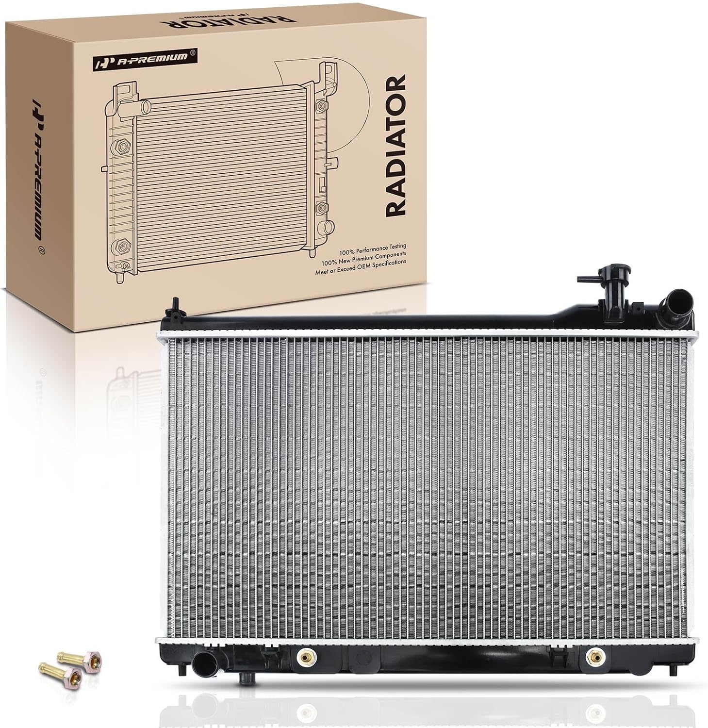 A-Premium Engine Coolant Radiator with Transmission Oil Cooler Compatible with Infiniti G35 2003-2004 V6 3.5L, Automatic Trans. Replace# 8012455, 21460AQ8