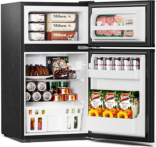 Miniatura 2 de Antarctic Star Mini refrigerador compacto, 3.2 pies cúbicos. Congelador separado doble de 2 puertas, estantes extraíbles ajustables para