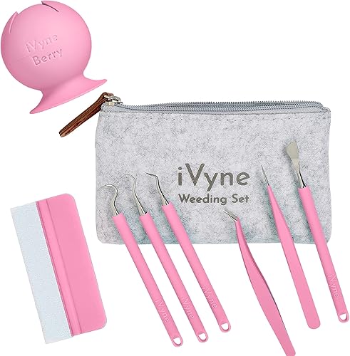Miniatura 8 de iVyne Kit de herramientas de deshierbe de vinilo de alta calidad y recolector de desechos de deshierbe herramientas de agarre suave con bayas,