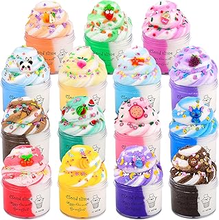 Cloud Slime 15-Pack Case of Colorful for Girls and Boys, Fun Party Favors Supplies, Bulk Slime Kit Scented, Soft, Non-Sticky for Birthday Gifts, School Carnival Prizes, Goodie Bag Stuffers
