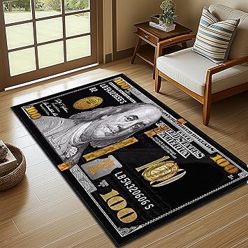 Amazon.com: Money Rugs for Bedroom,100 Dollar Bill Area Rug 3x5,Hundred ...
