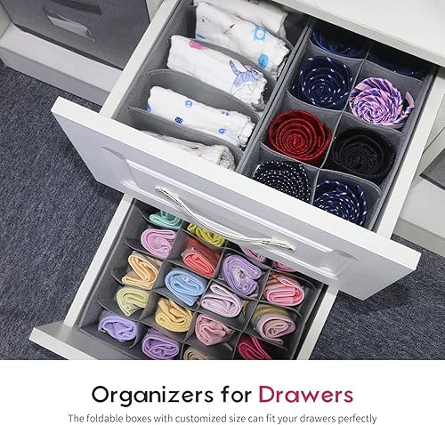 Miniatura 3 de ZUIDSYI Paquete de 4 separadores organizadores de cajones de ropa interior plegables de tela para ropa brasieres lencería calcetines ropa interior