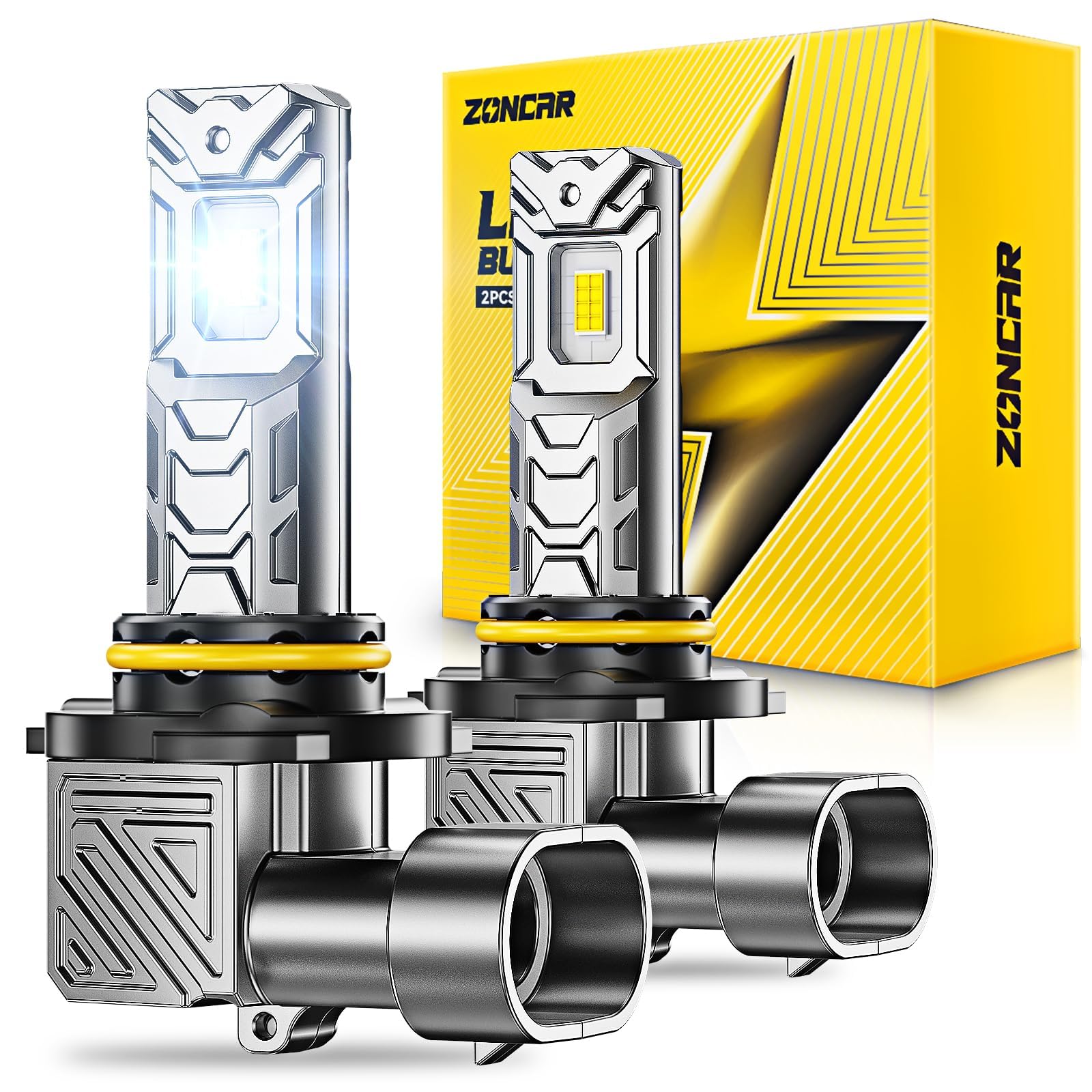 9005 LED Bulbs 64000LM 6500K White Real 1:1 Size To HB3 Bulbs, Plug N Play, 60000hour Long Lifespan, Pack of 2