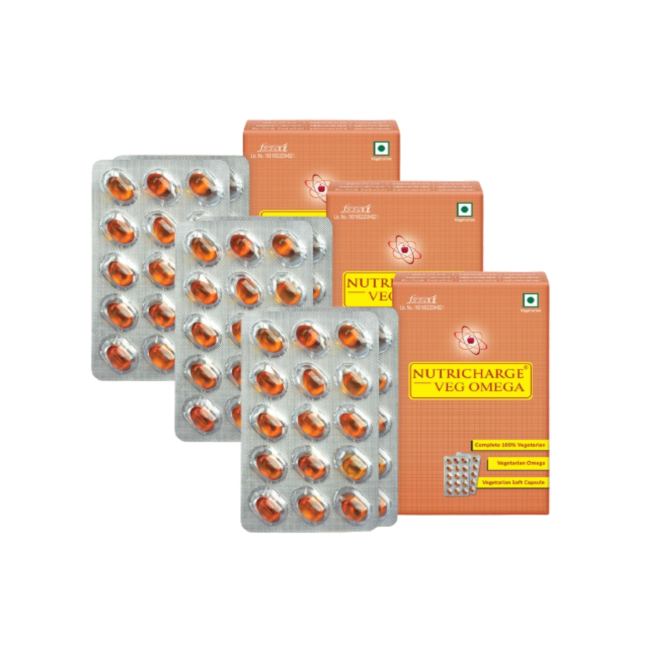 Nutricharge Veg Omega Plant based omega Soothes dry and flaky scalp (Pack Of 3) (B0CD29RD5S) Amazon Price History, Amazon Price Tracker