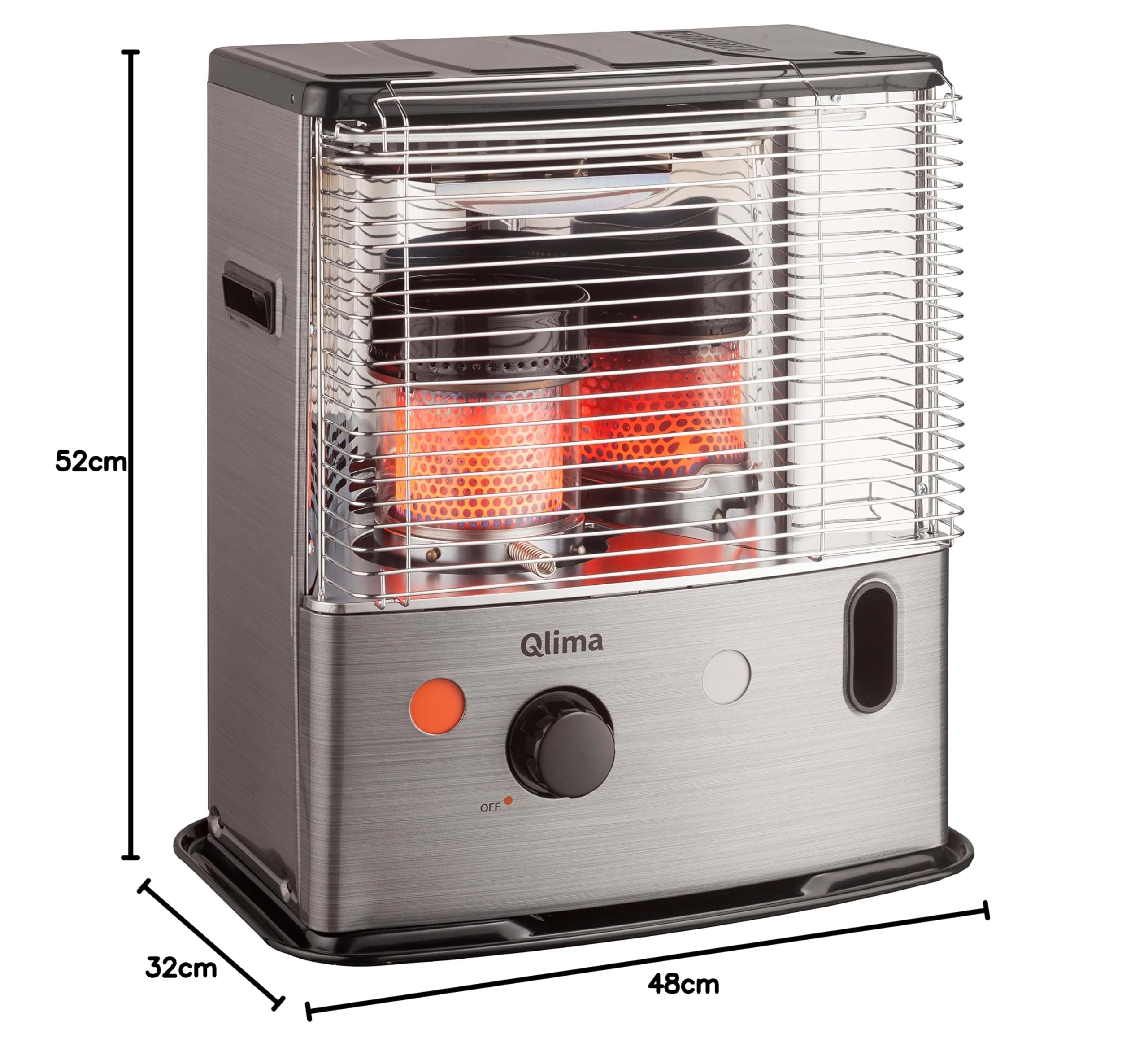 Estufa de combustible líquido 2,7 kW con encendido Spark Negro Qlima R7227STC-2