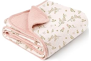 40 x 36 Inch Konssy Muslin Baby Blanket for Girls, Soft Cotton...