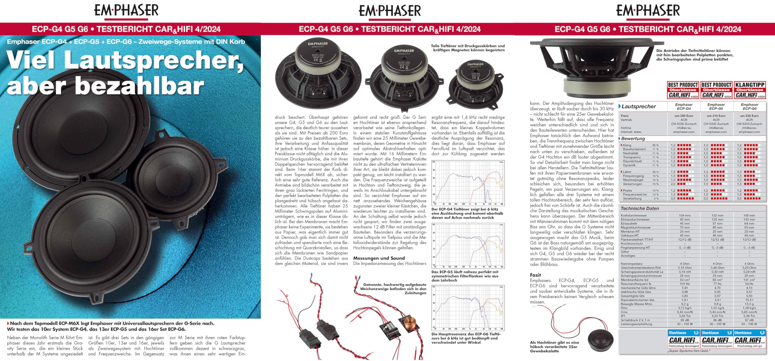 EMPHASER ECP-G5 – 13 cm 2-Wege Komponentensystem, 80 W Auto Lautsprecher | Klangstarkes 5 Zoll Soundsystem für PKWs & Wohnmobile, für Armaturenbrett, Türen & Heck, mit 25 mm Gewebehochtöner, 1 Paar