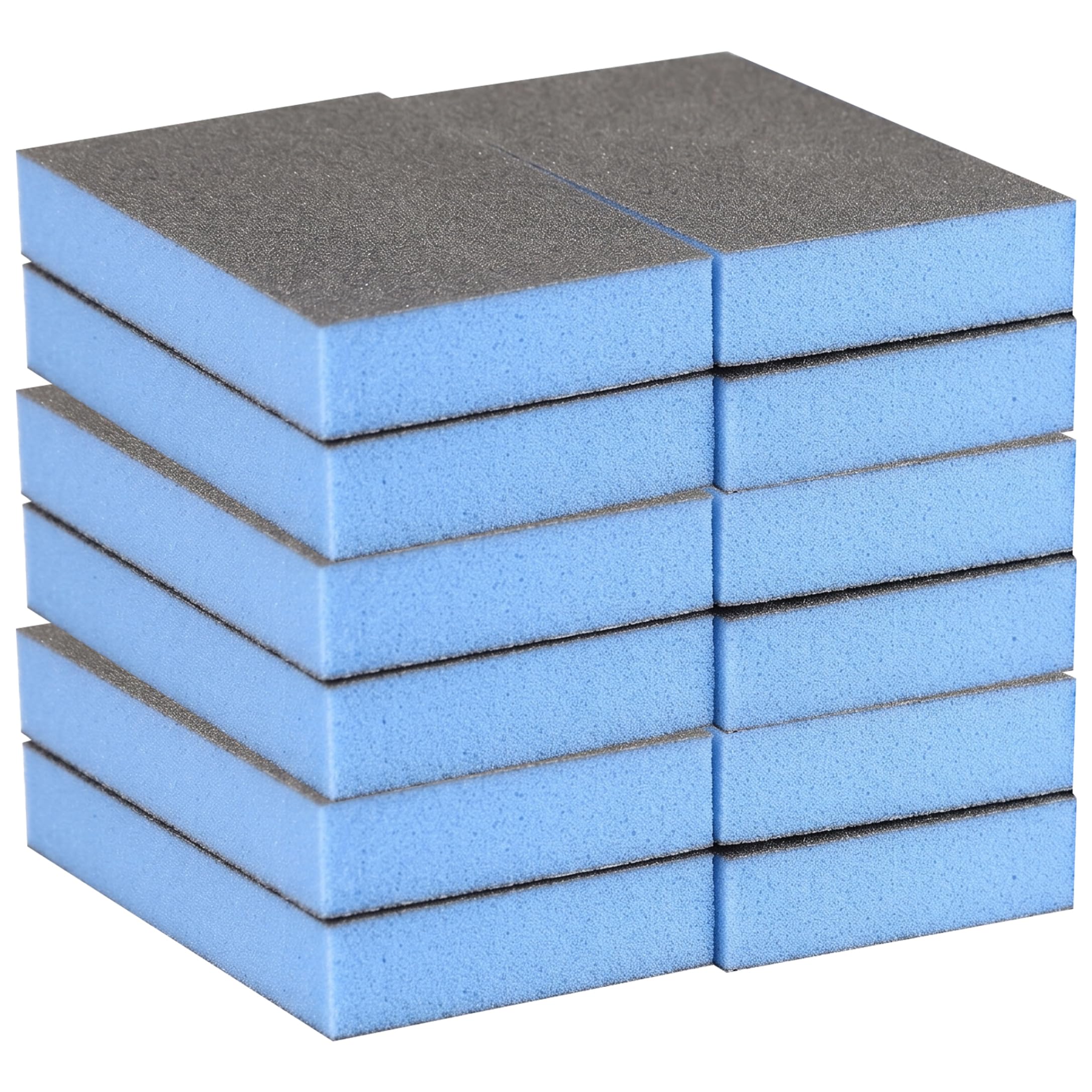 Cleaning Sponge, 12Pcs Heavy Duty Scrub Sponges, Carborundum Rust Eraser Pot Cleaner for Kitchen (Blue) Heavy Duty Sponge
