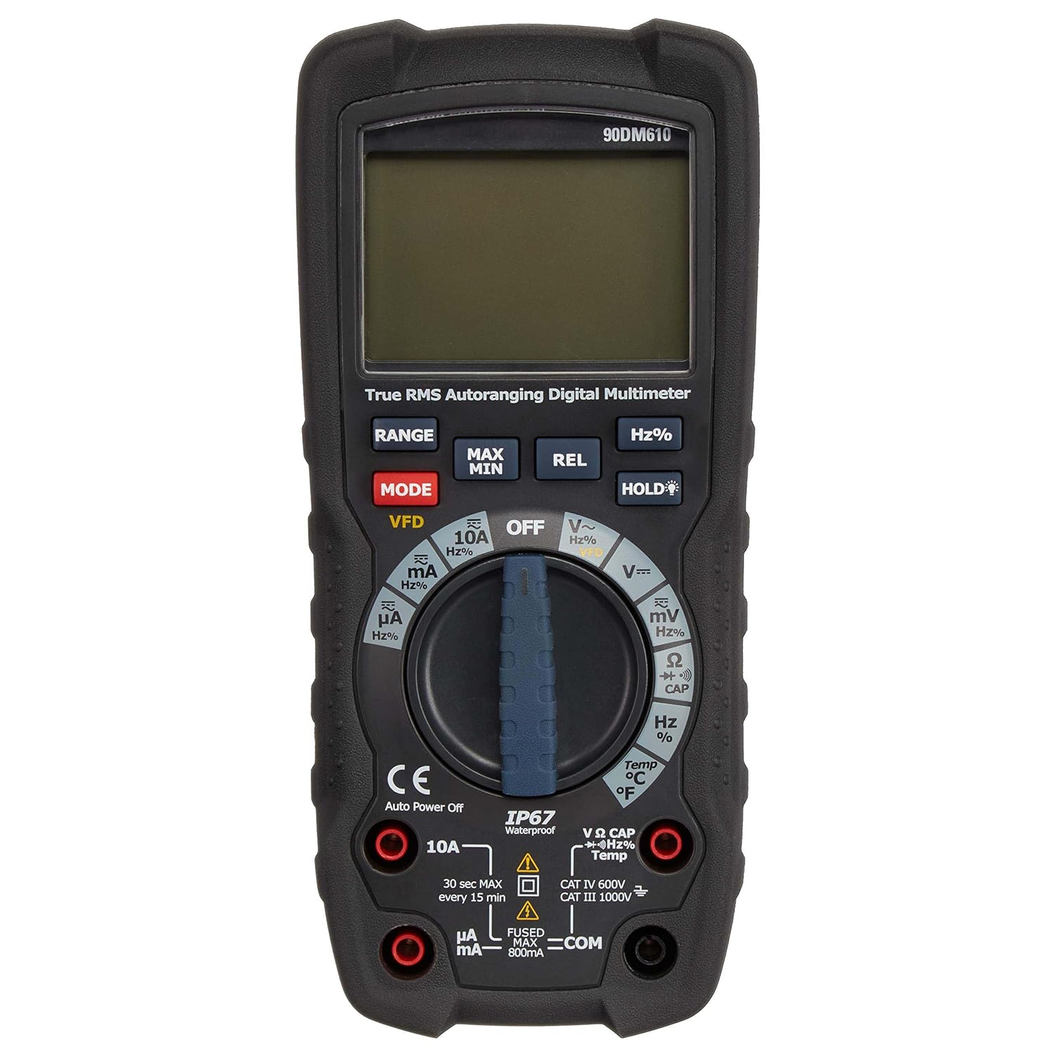 Amazon Basics Digital Multimeter Counts up to 6000, IP67, True RMS, CATIV 600V, Black (Previously AmazonCommercial brand)