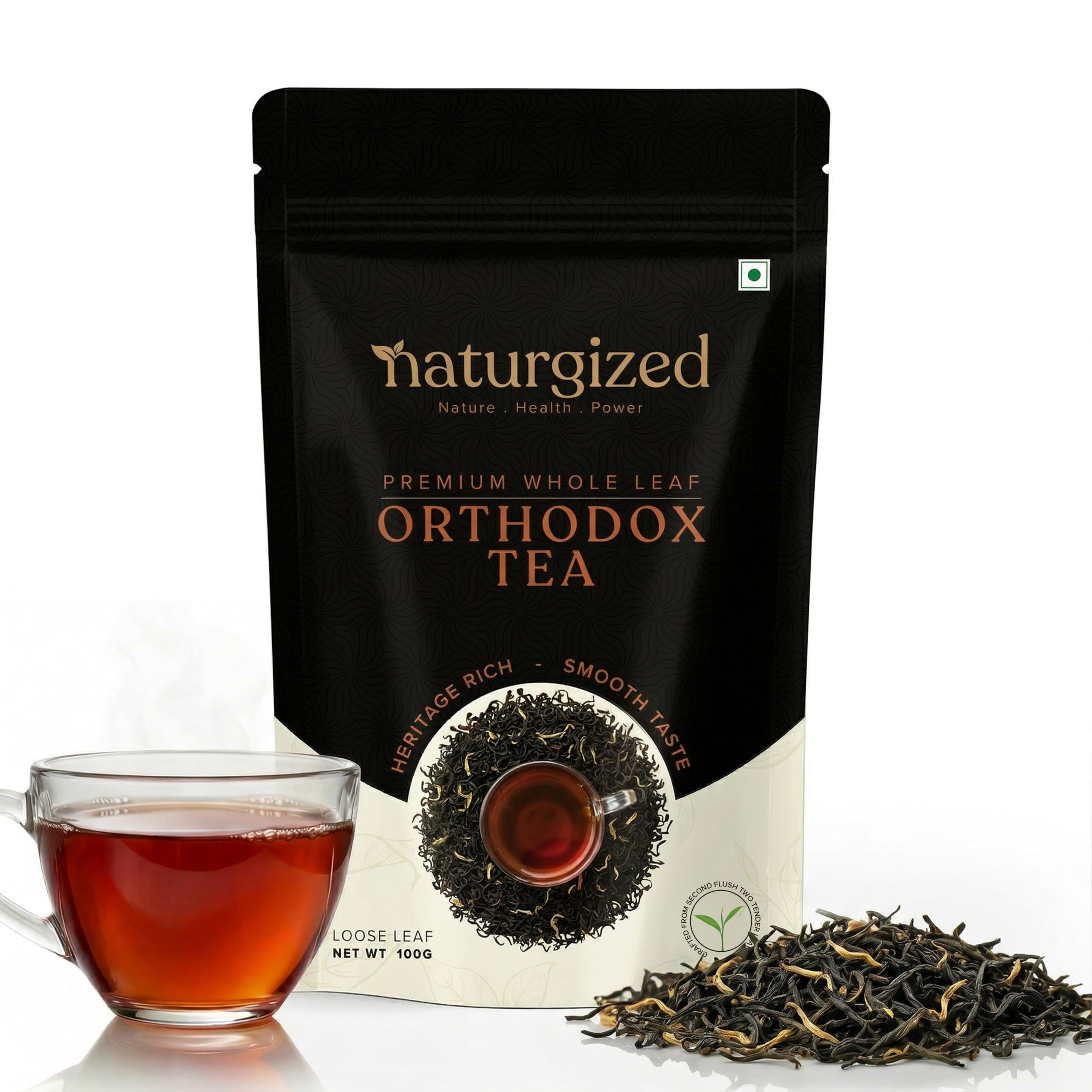 Naturgized Premium Whole Leaf Orthodox Black Tea | Second Flush Loose Leaf Tea | Rich Aroma & Bold Taste | 100g (Up to 50 Cups)-image-30