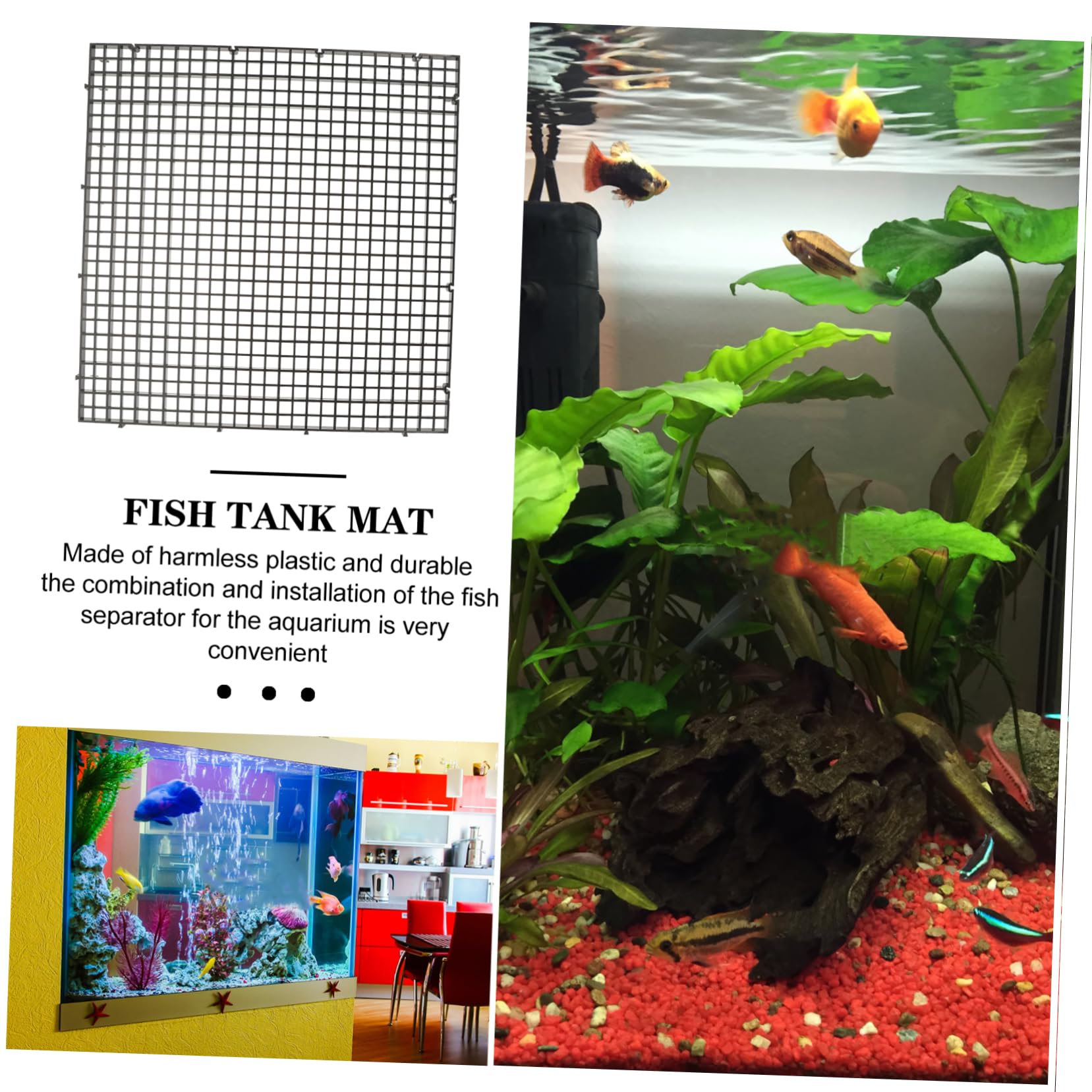 BESTonZON Plaques de Séparation pour Aquarium avec Ventouses Plaques de Filtration pour Fond de Bac Séparateurs Modulables pour Isolation et Protection des Poissons