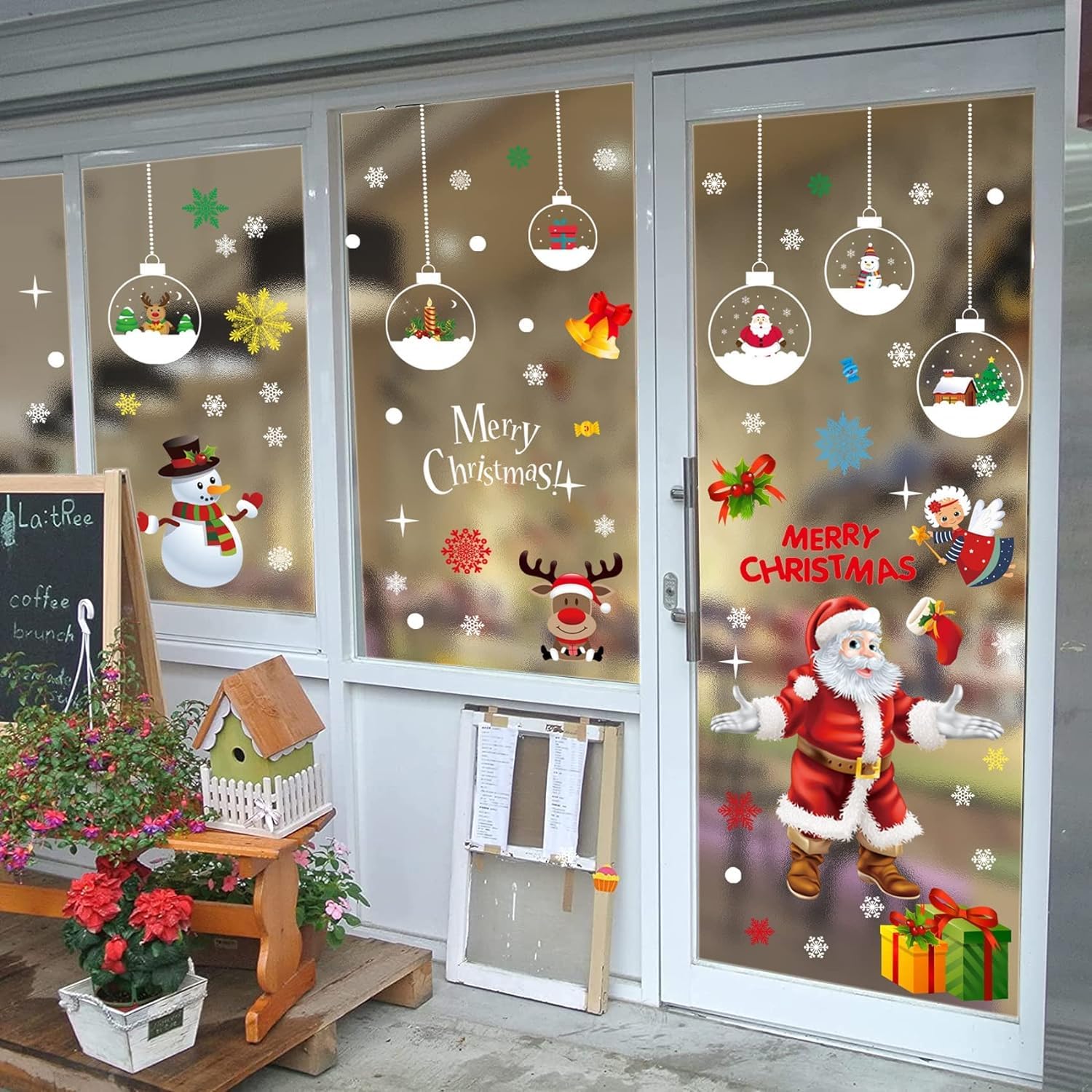 クリスマス ウォールステッカー 窓ステッカー 35ｘ50cm 4枚セット Amazon.co.jp: VACSAXクリスマスの静電気ステッカー ウォール