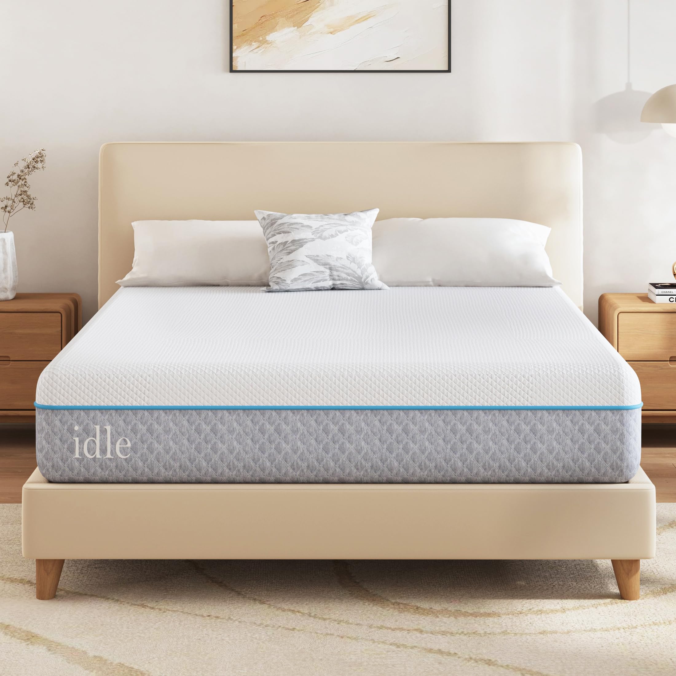 mlily 12 inch full memory foam mattress for back pain, cooling gel mattress bed in a box, certipur-us certified, therapeutic medium mattress, fiberglass free mattress, 54x75x12, idle white