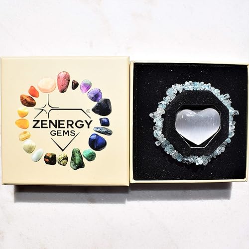 Miniatura 8 de Zenergy Gems - Pulsera cargada de energía con cuentas de cristales naturales de calidad premium + cristal de carga de selenita marroquí (incluido)