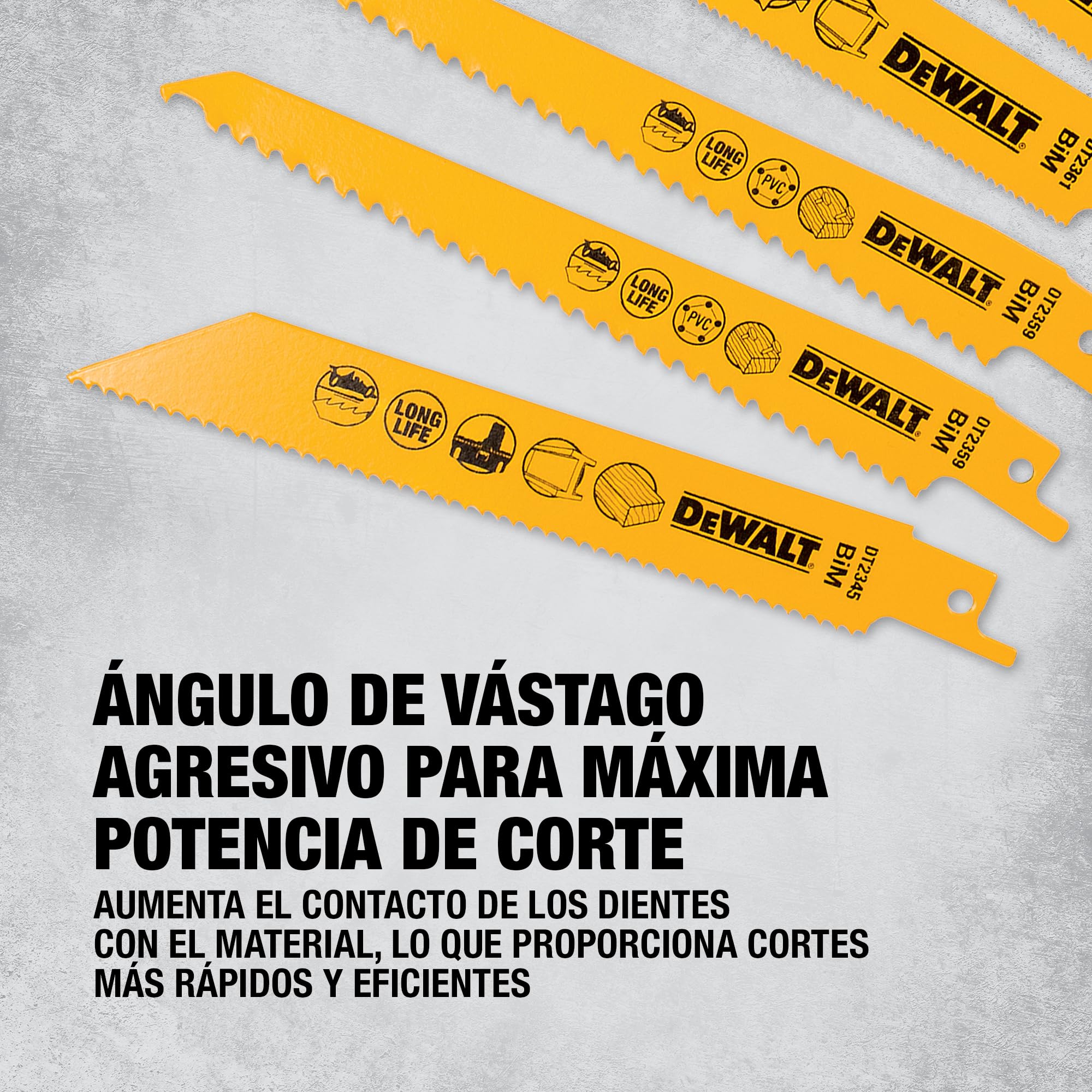 DEWALT Juego de hojas mixtas Bi-Metal para sierra reciproca con estuche para almacenamiento (12 piezas), DT2445-QZ