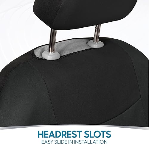 Miniatura 85 de BDK PolyPro - Juego completo de fundas de asiento de automóvil en color menta sobre negro, fundas de asiento delantero y trasero, accesorios