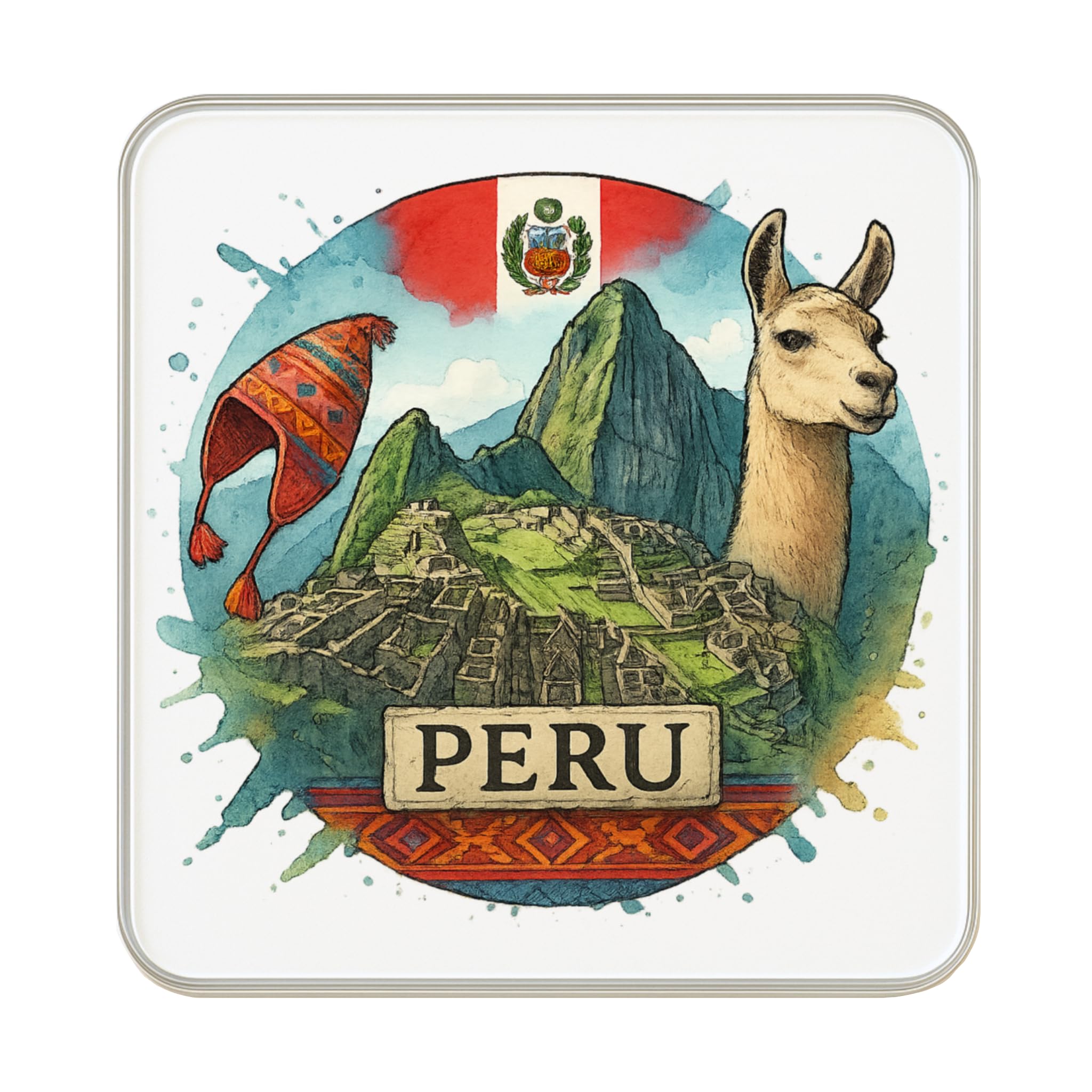 Imán para nevera de Perú recuerdo de viaje decorativo magnético de resina 1