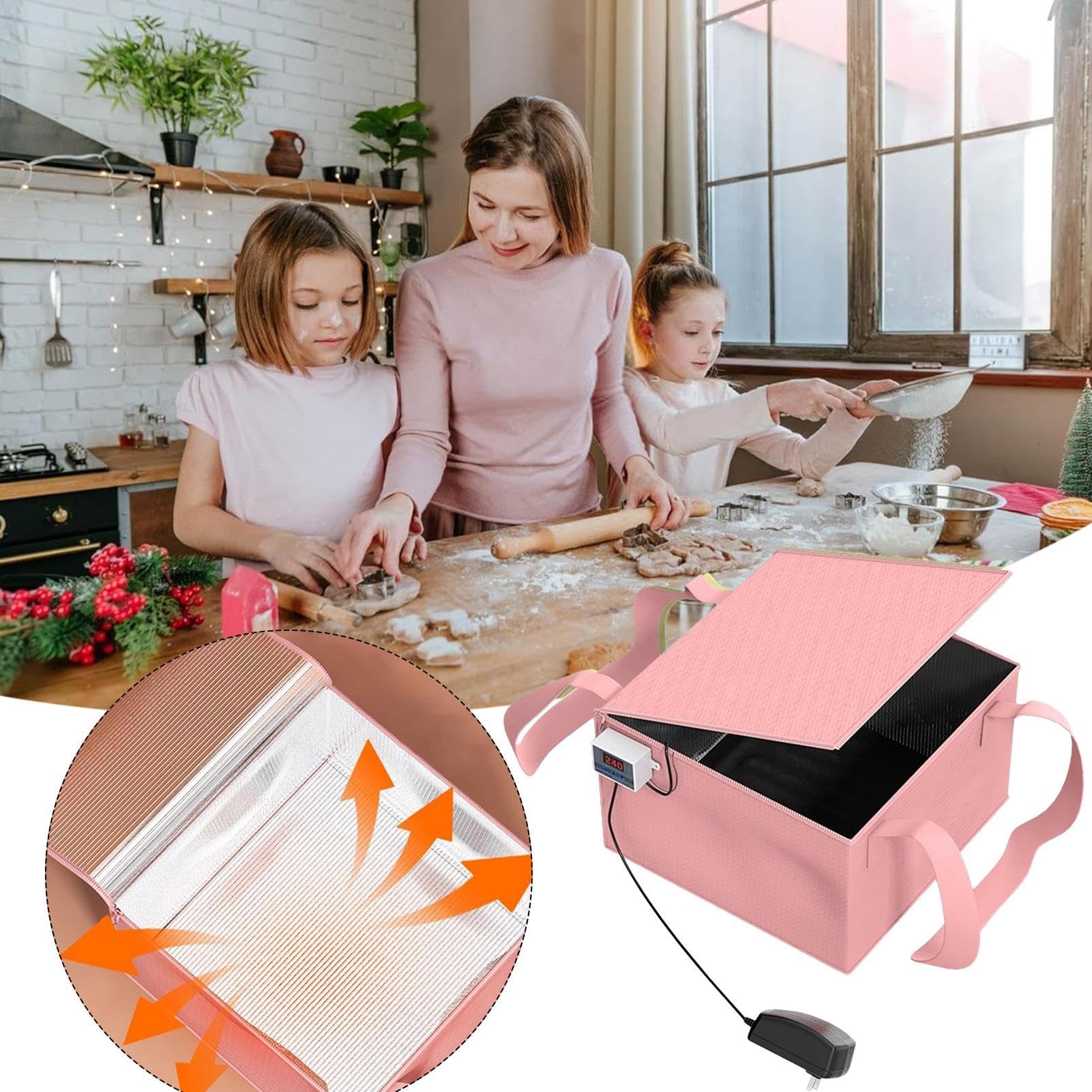 Générique Étuve À p-ain Avec Chauffage | Kit D'étuve À p-ain Boîte De Fermentation De Pâte À Pizza Contrôle De La Température Accessoires De Fermentation Pour La Fabrication De p-ain, Yaourt, Natto