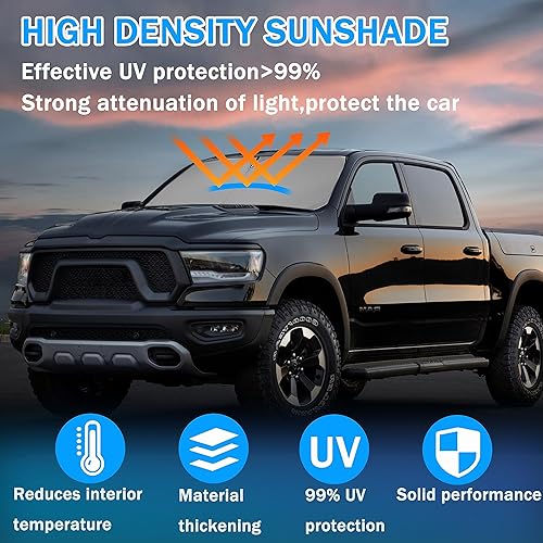 Miniatura 2 de SENSHINE Parasol para parabrisas para Dodge Ram 2500 3500 2010-2023 que ofrece la máxima protección interior y protector solar reflectante