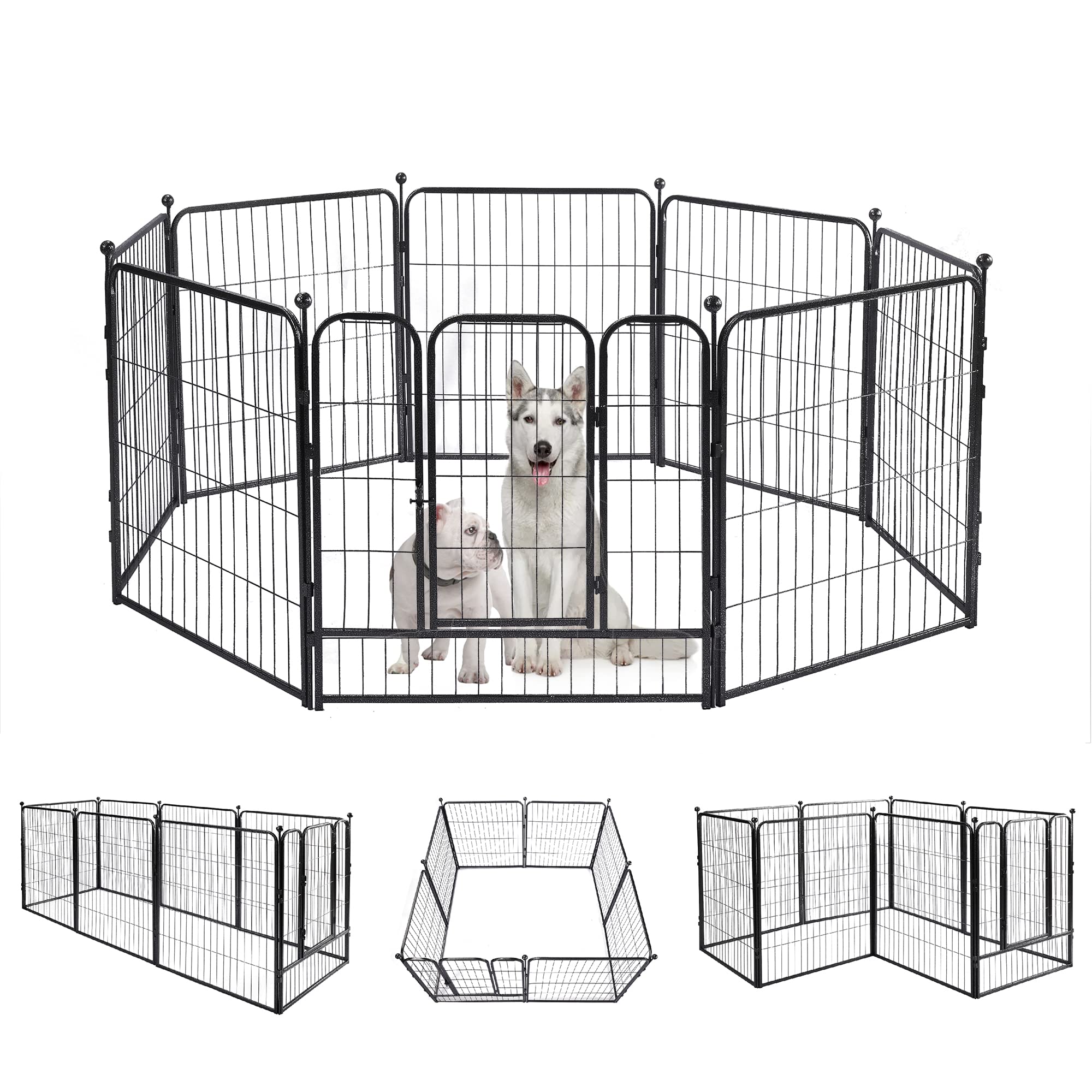 Dogelsy Dog Playpen 8/16 Panels Heavy Duty Puppy Playpen Foldable Dog Fence Pet Playpen with Door for Small Medium Dogs Indoor & Outdoor (31.5" Wx31.5 H, 8 Panels)