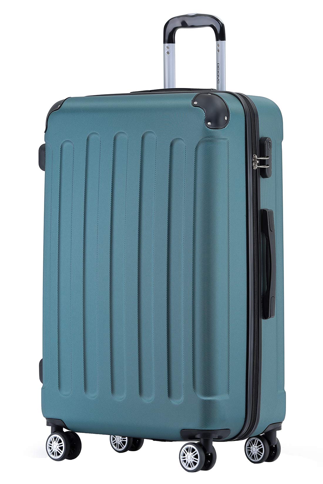 BEIBYE Hartschalenkoffer aus ABS, Reisekoffer mit 4 Zwillingsrollen und Zahlenschloss, Leichter Trolley Koffer mit Teleskopgriff, Handgepäck 55 cm sowie 66 cm und 76 cm, Koffer in 20 Farben
