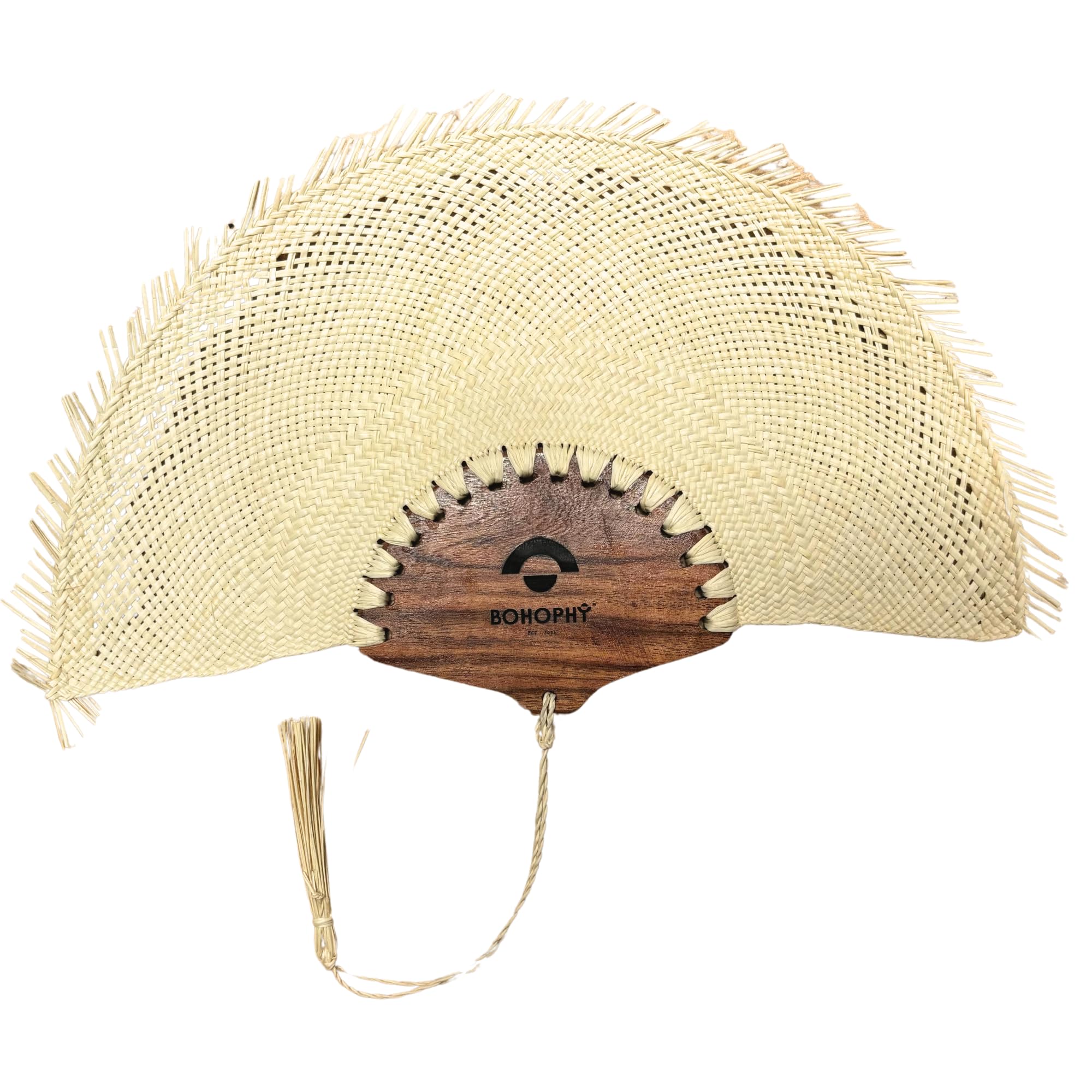 BOHOPHY Straw Palm Hand Held Fan - Handmade Abanico De Mano Woven Hand Fan - Unique Boho Accessories for Personal Use, Wedding Favors, Wall Decor, Fiestas, Bridal Party Souvenirs