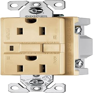 Cooper Wiring Devices Vgf15V 15-Amp 2-Pole 3-Wire 125-Volt Duplex Ground Fault Circuit Interrupter, Ivory- 10 Pack