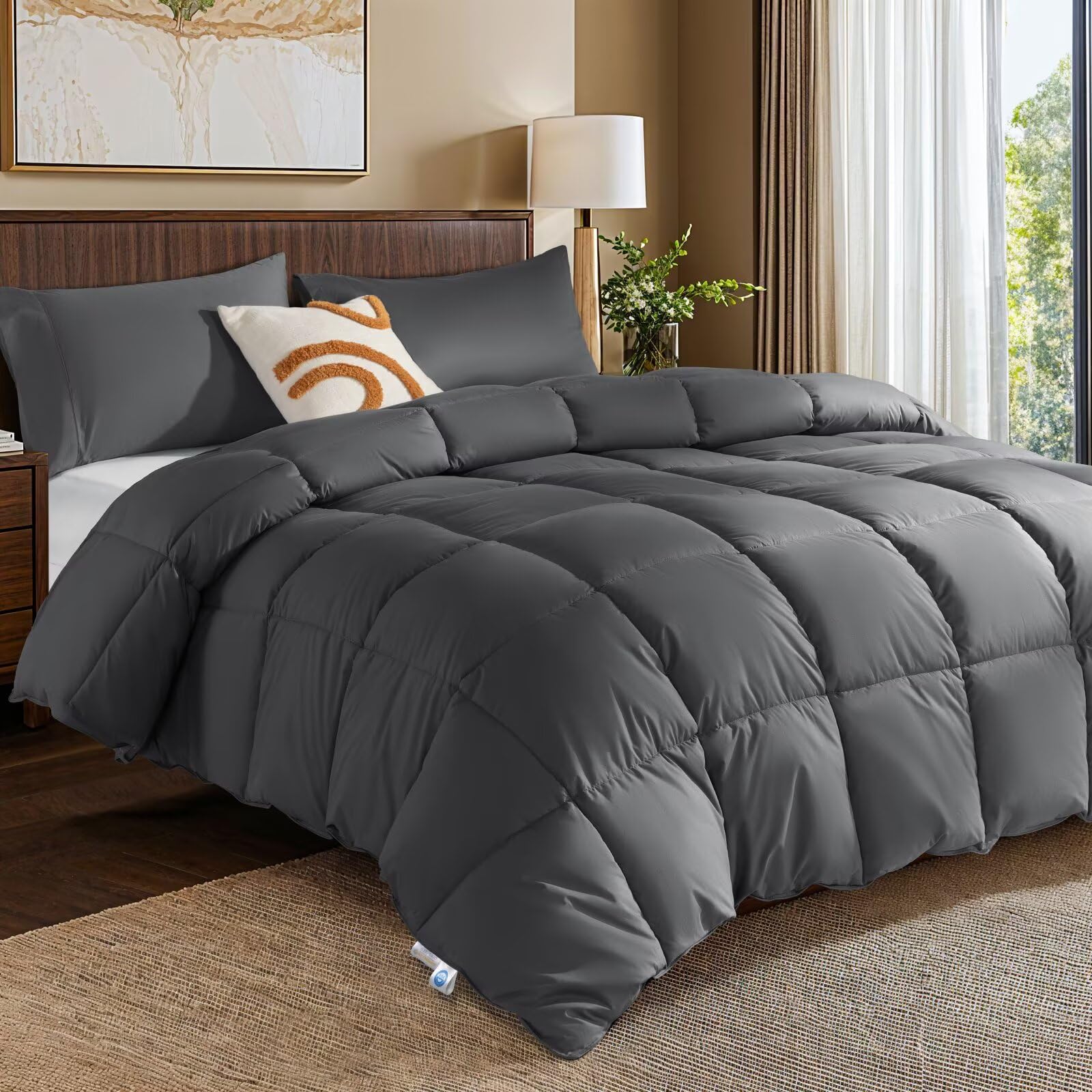 Couette duvet d'oie toutes saisons Rwlvpe très grand lit 600 fils