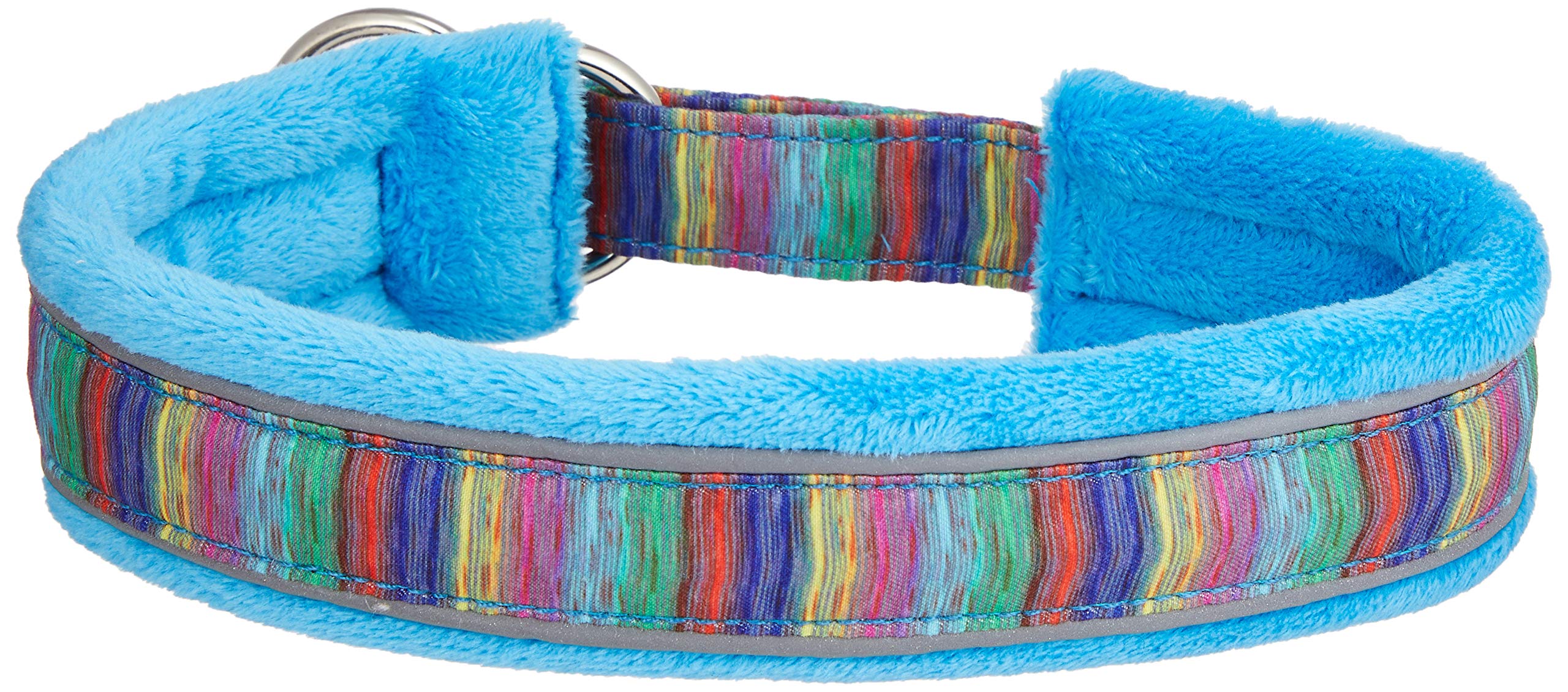 FinNero Pet Products, Finland – NORDIC LIGHTS Soft, Padded Fleece Dog Collar (2 (35-42 cm), Turquoise)