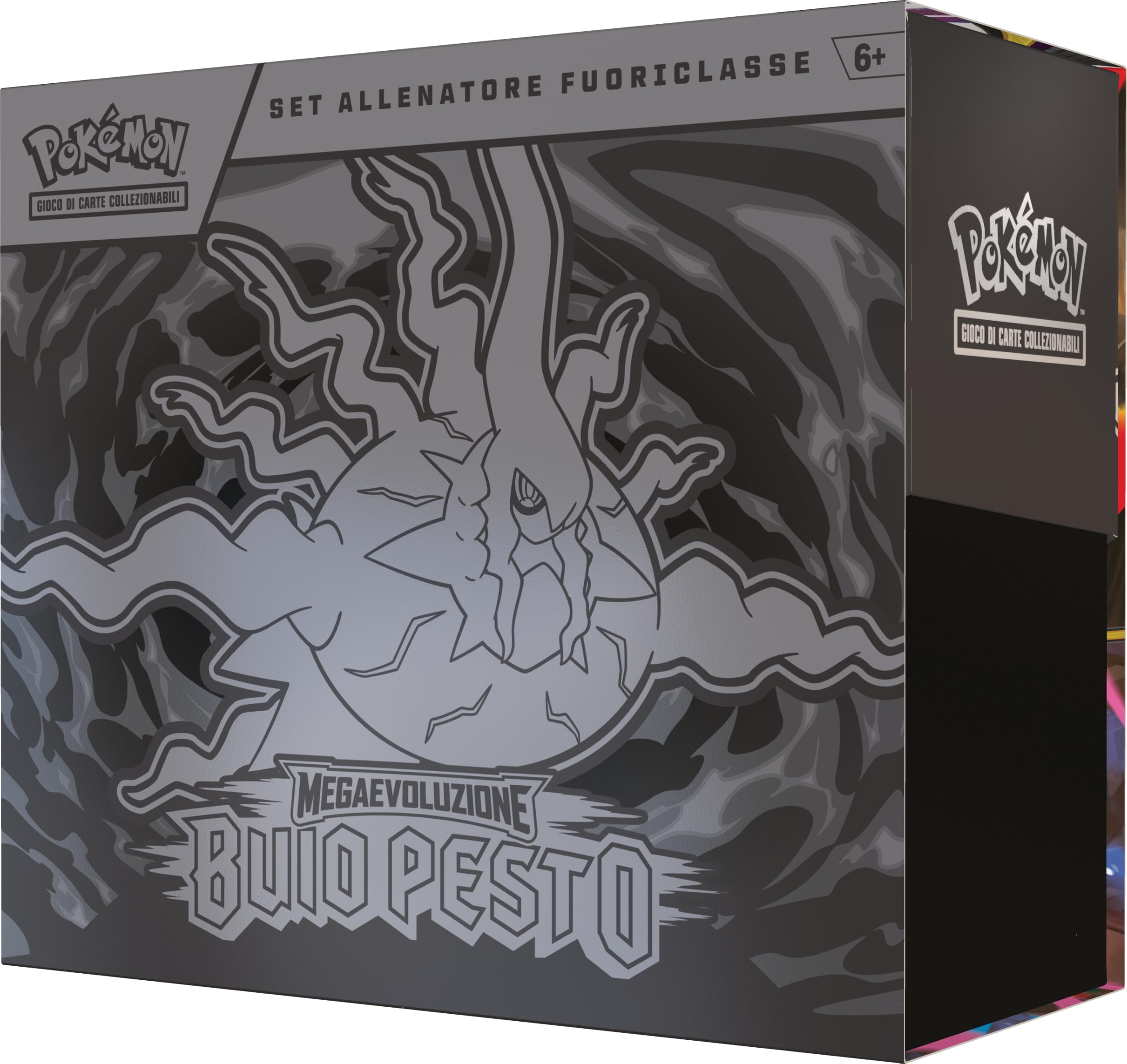 Pokémon: set Allenatore Fuoriclasse dell’espansione Megaevoluzione - Buio Pesto del GCC Pokémon (1 carta promozionale a figura intera, 9 buste di espansione e accessori premium), Edizione in Italiano