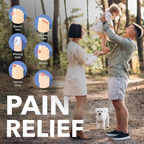 Miniatura 3 de Protectores de dedos pequeños de silicona de gel suave para aliviar el dolor, callos, uñas encarnadas, paquete de 6 vendajes para hombres y mujeres