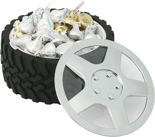 Miniatura 6 de Knobby Tread - Plato de goma para caramelos, palomitas de maíz y helado para entusiastas del motor, oficina, cueva de hombre, taller, uso doméstico